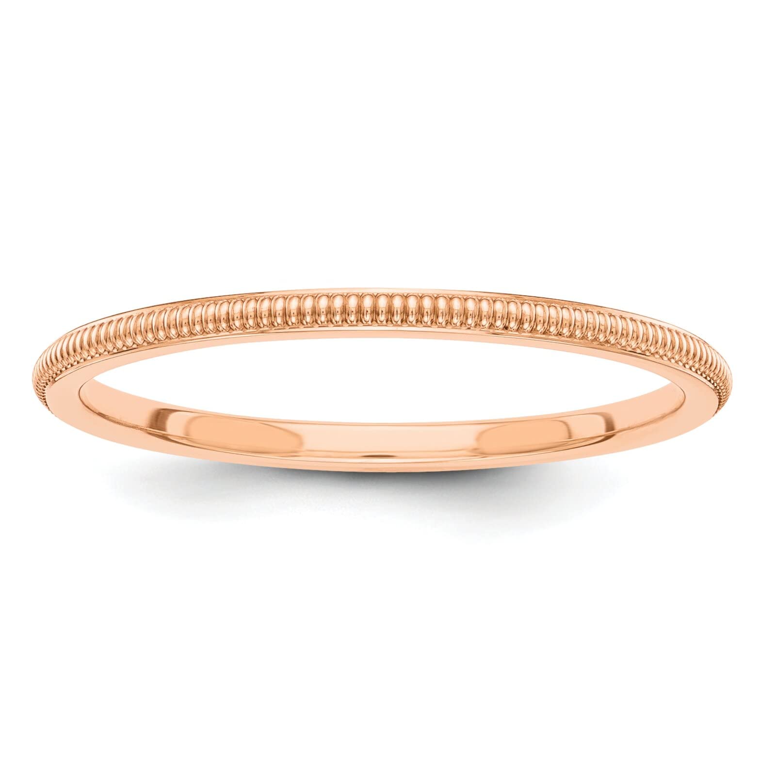 14K Rose Gold Wedding Band Ring for Women - Size 4, Dainty Stackable Bridal Ring, Perfect for Engagement, Anniversary & Everyday Wear