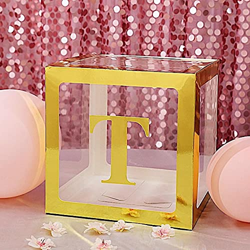 4 Pack Metallic Gold 5 Inch Letter T Stickers - Self-Adhesive Wall Decals for Party Backdrop, Home Decor, Wedding & Event Decorations