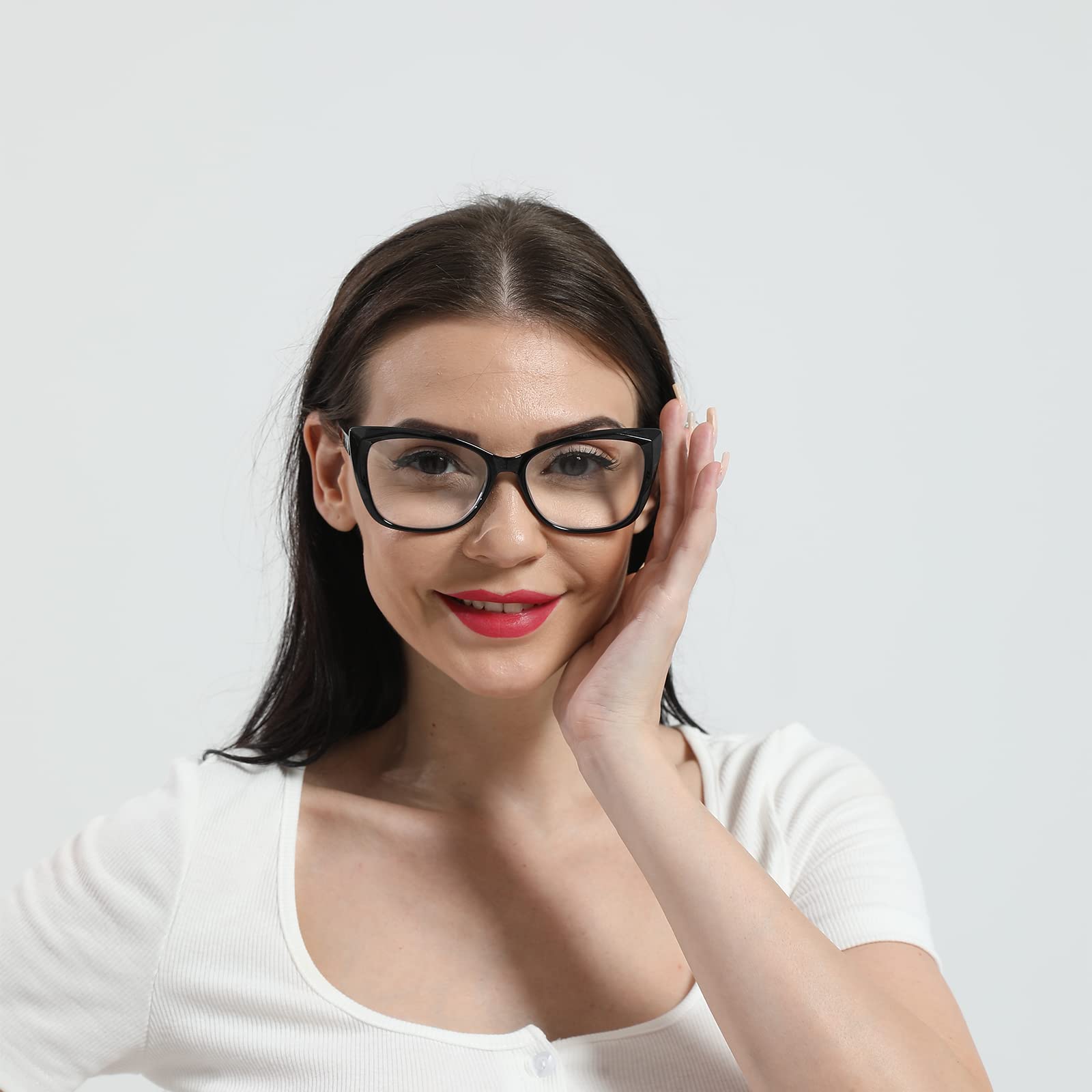 Stylish Cat Eye Reading Glasses for Women - 4 Pack Blue Light Blocking Glasses +2.5 Magnification - Perfect for Computer Work, Reading & Screen Time