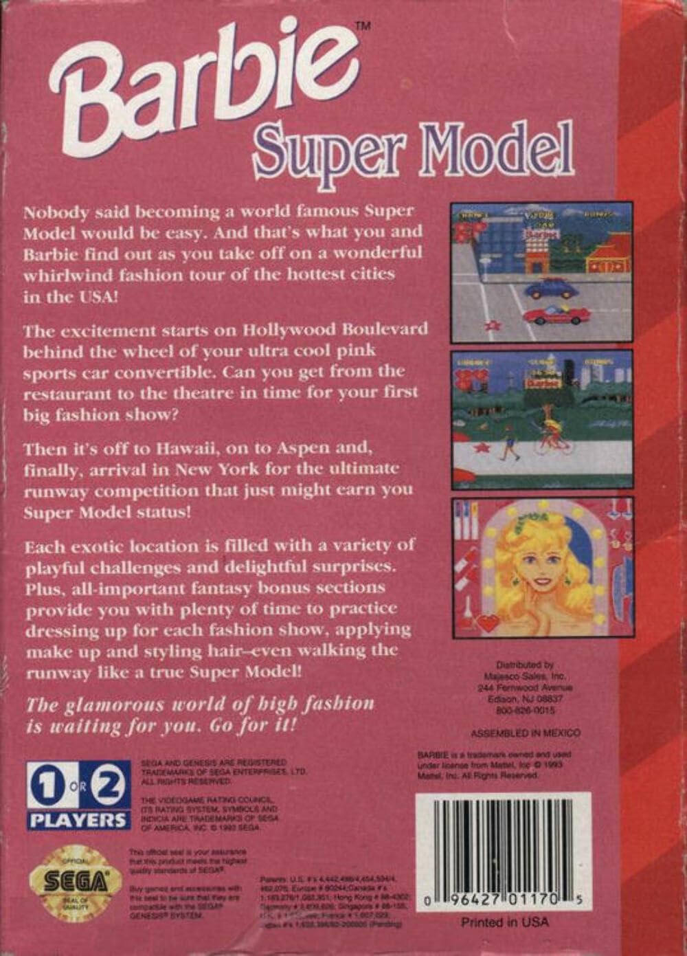 Barbie Super Model Game for Sega Genesis - Classic 90s Fashion & Adventure Video Game - Perfect for Retro Gaming & Collectors