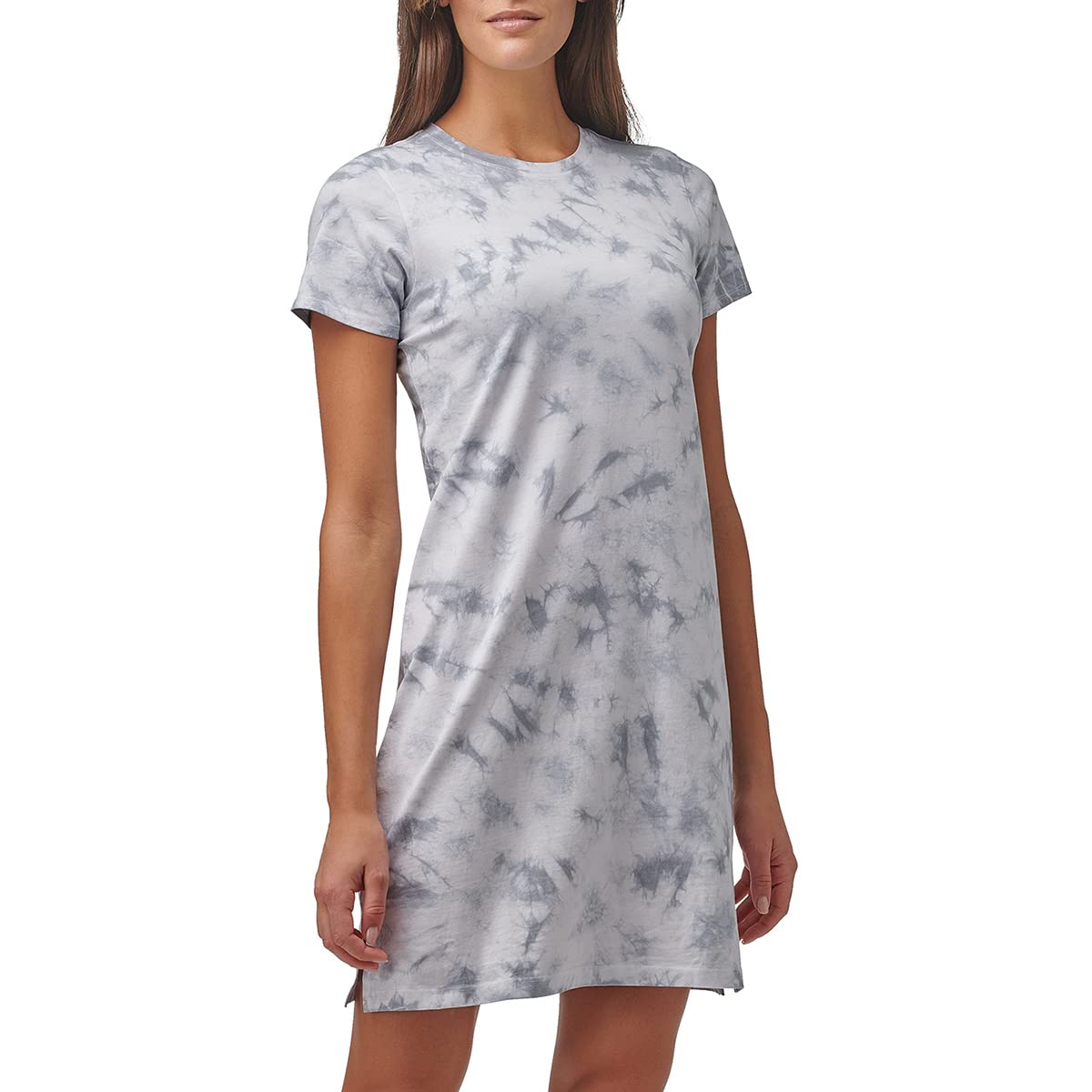 Andrew Marc Women's Short Sleeve Knit T-Shirt Dress - Casual Summer Stretch Cotton Blend Dress for Beach, Travel & Everyday Wear
