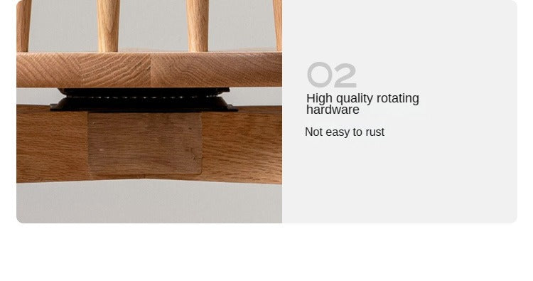 Premium Oak Solid Wood Windsor Chairs - 360 Degree Swivel Dining Set of 4 - Perfect for Kitchen, Dining Room & Home Office Furniture