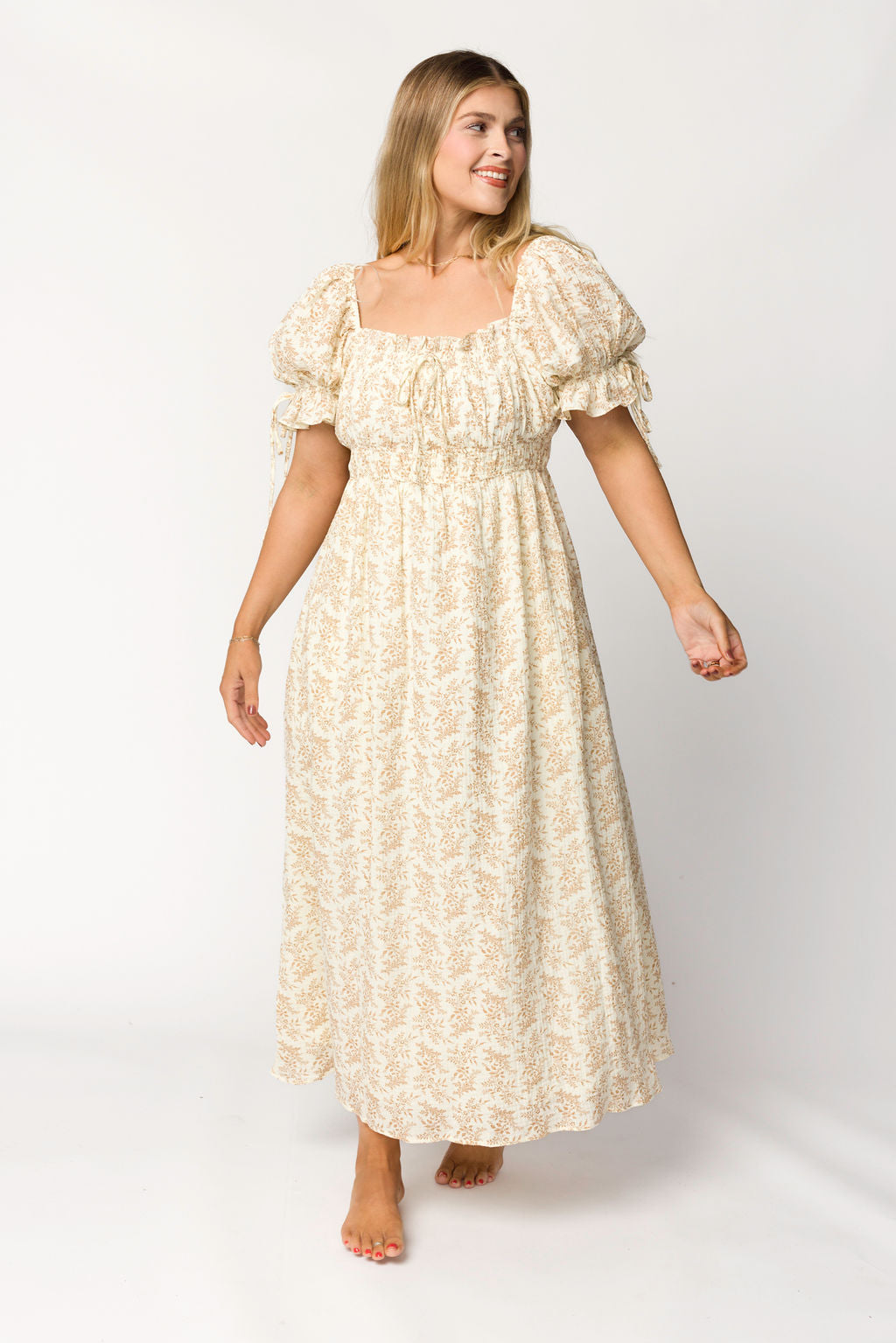 Savanna Steppe 100% Cotton Maternity Dress in Taupe - Bump Friendly & Inclusive Sizing (S-3XL) | Perfect for Pregnancy, Nursing, and Everyday Comfort