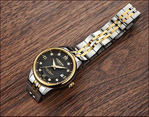 MASTOP Women's Automatic Self-Winding Watch - Stainless Steel Waterproof Luminous Date Dial Crystal Watch for Women | Perfect for Office, Evening Events & Everyday Wear