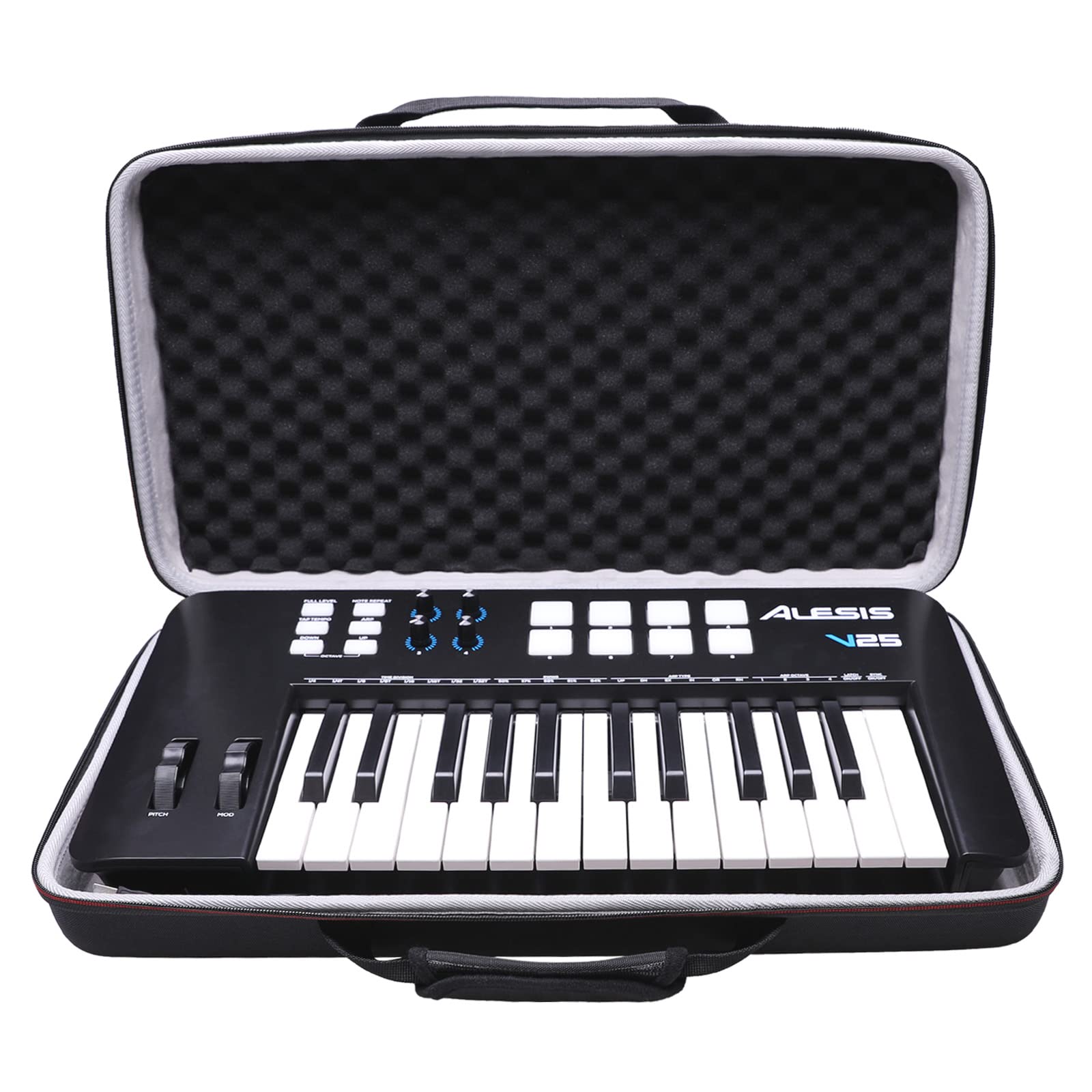 LTGEM Hard Protective Carrying Case for Alesis V25 MKII USB MIDI Keyboard Controller - Durable Travel Storage Bag for Music Production, Live Performances & Studio Sessions
