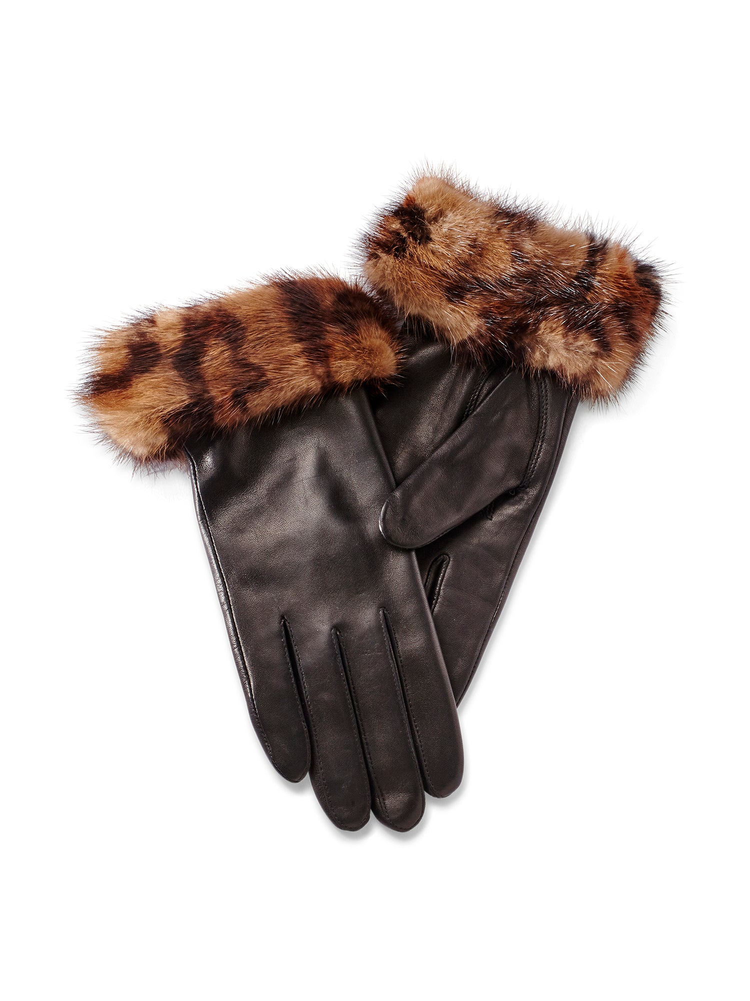 Premium Nappa Leather Mink Cuff Gloves for Women - Winter Fashion Accessory for Cold Weather & Formal Occasions