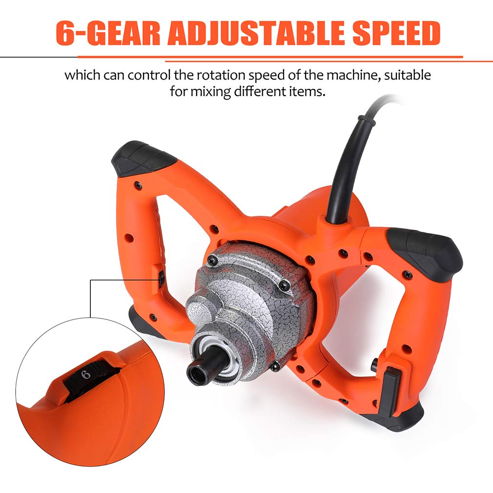 220V Electric Paddle Mixer - 2380W Handheld Paint & Mortar Blender, 0-1100 RPM, 50cm Shaft - Ideal for Mixing Cement, Paint, Mortar - Perfect for Construction, DIY Projects & Home Renovations