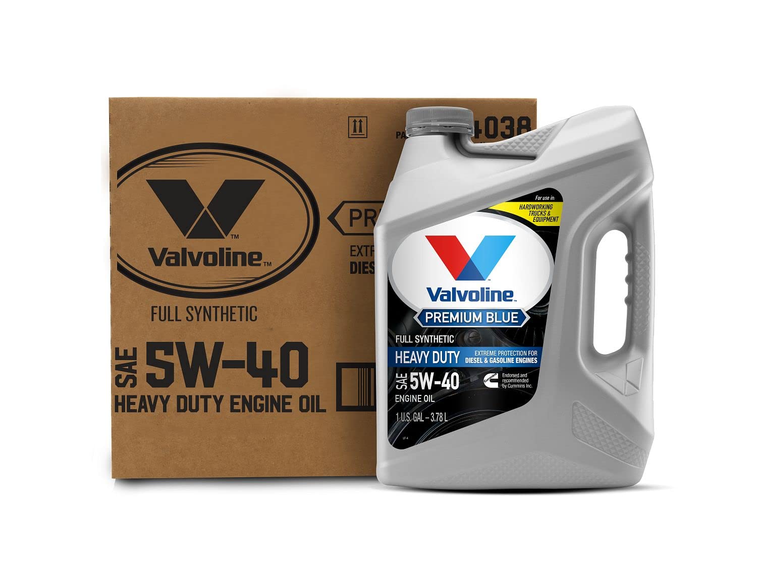 Valvoline Premium Blue Extreme SAE 5W-40 Full Synthetic Diesel Engine Oil 1 Gallon (Case of 3) - Heavy Duty Protection for Trucks, SUVs & Commercial Vehicles
