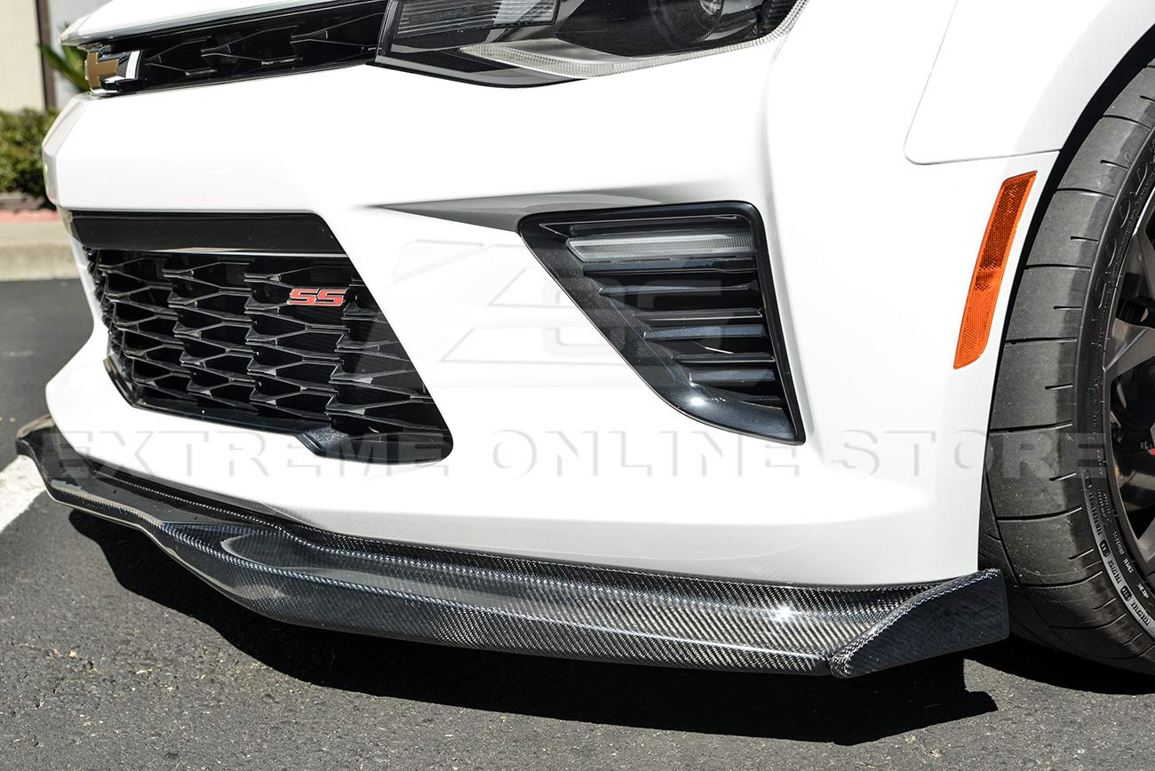 **2016-Present Chevrolet Camaro SS EOS T6 Style Front Bumper Lower Lip Splitter with Carbon Fiber Side End Caps – Aggressive Styling & Performance Upgrade for Street & Track Racing**