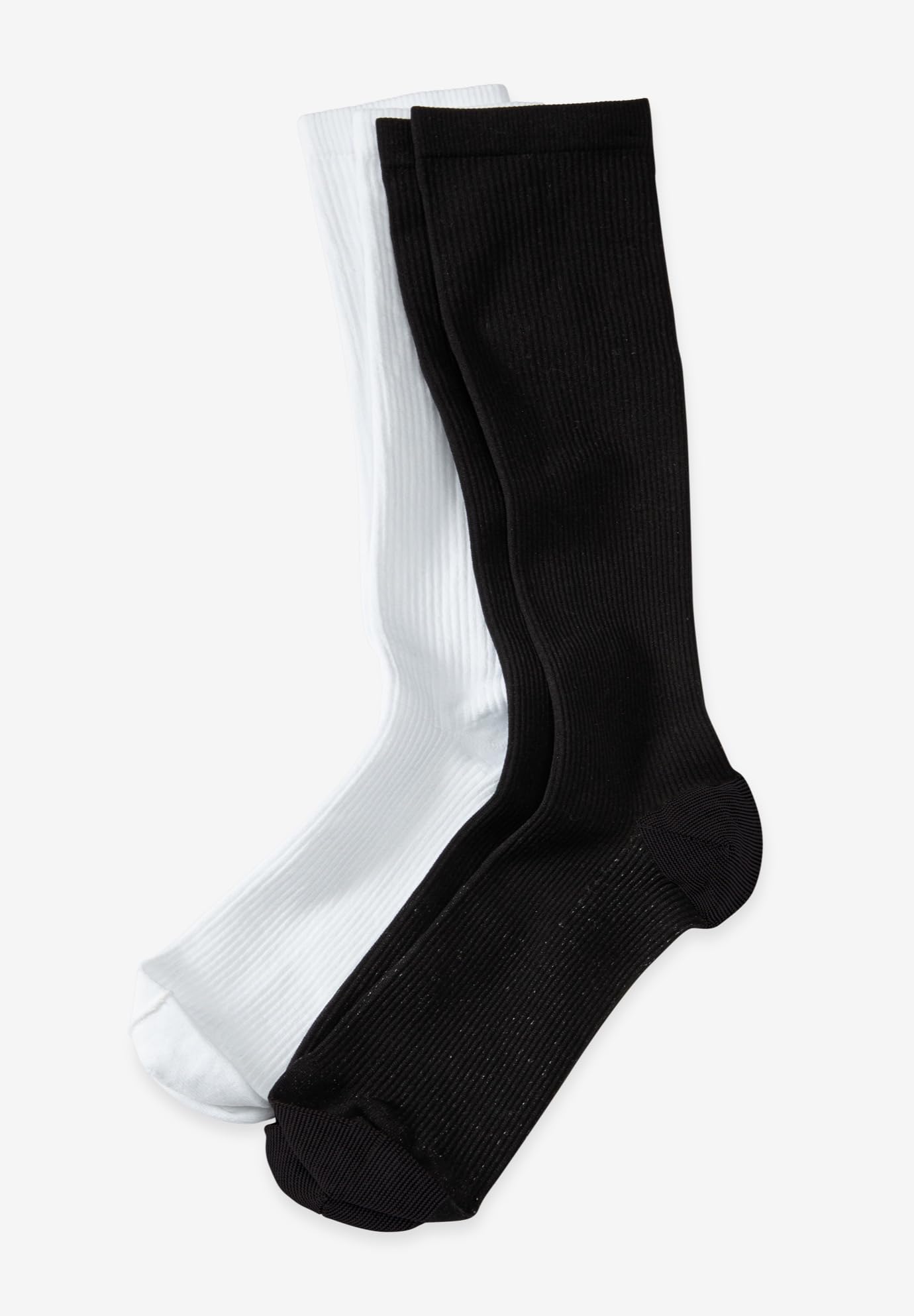 KingSize Men's Over-The-Calf Compression Silver Socks for Circulation & Support - Perfect for Travel, Sports & Work