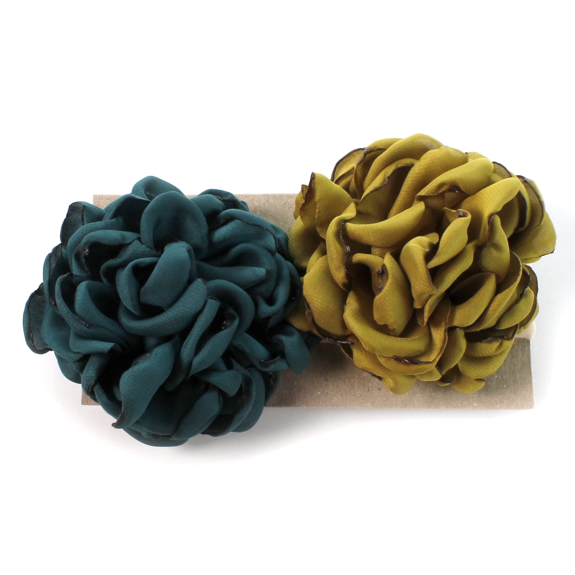 Lello Baby Girl Ruffle Headbands Set of 2 - Rose Nylon Elastic Hair Accessories for Toddlers & Kids | Perfect for Parties, Photos, and Everyday Wear (Multiple Colors Available)