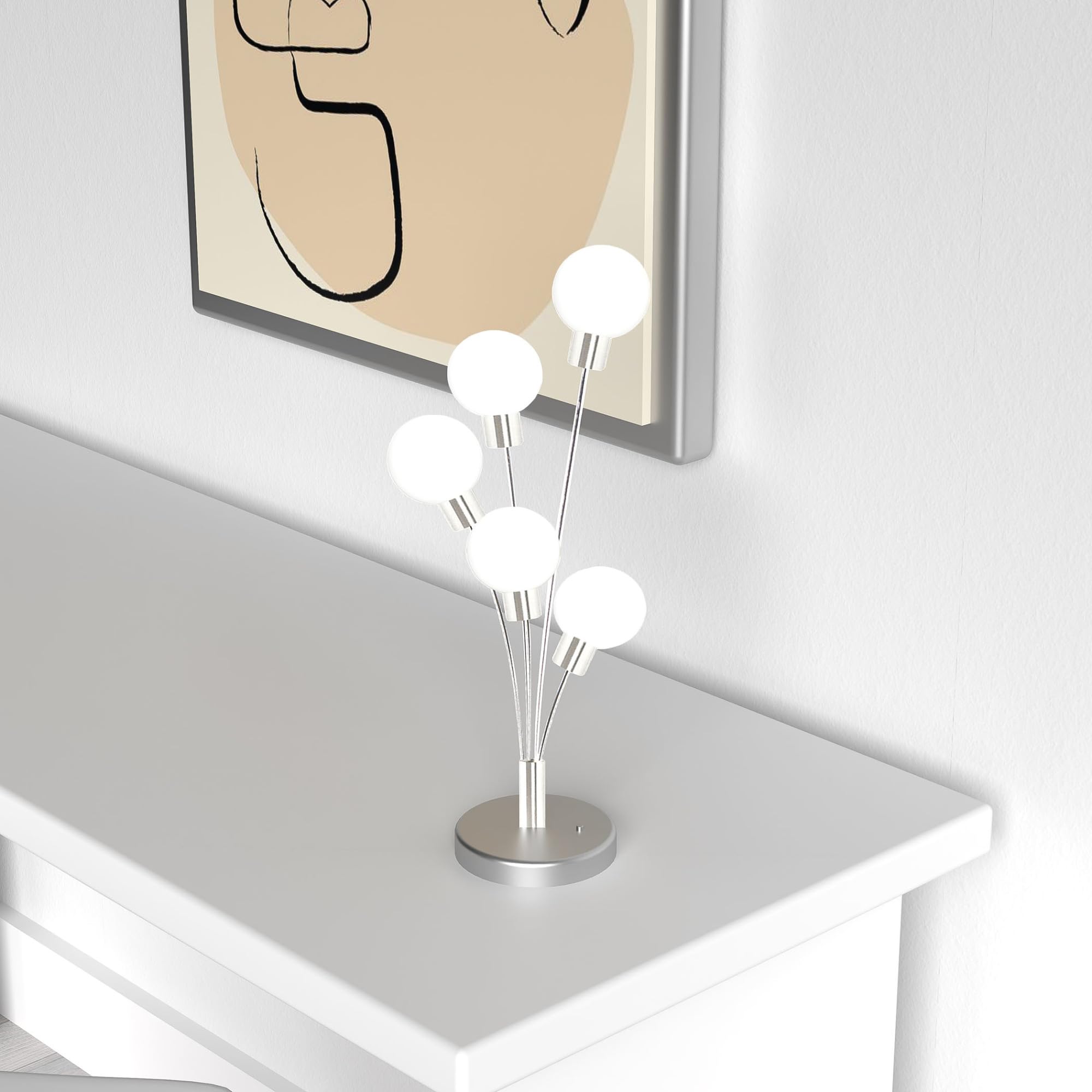 Dainolite DAIN306T-AGB Modern 5-Light Close-to-Ceiling Fixture in Brass - Perfect for Dining Room, Kitchen or Bedroom Lighting