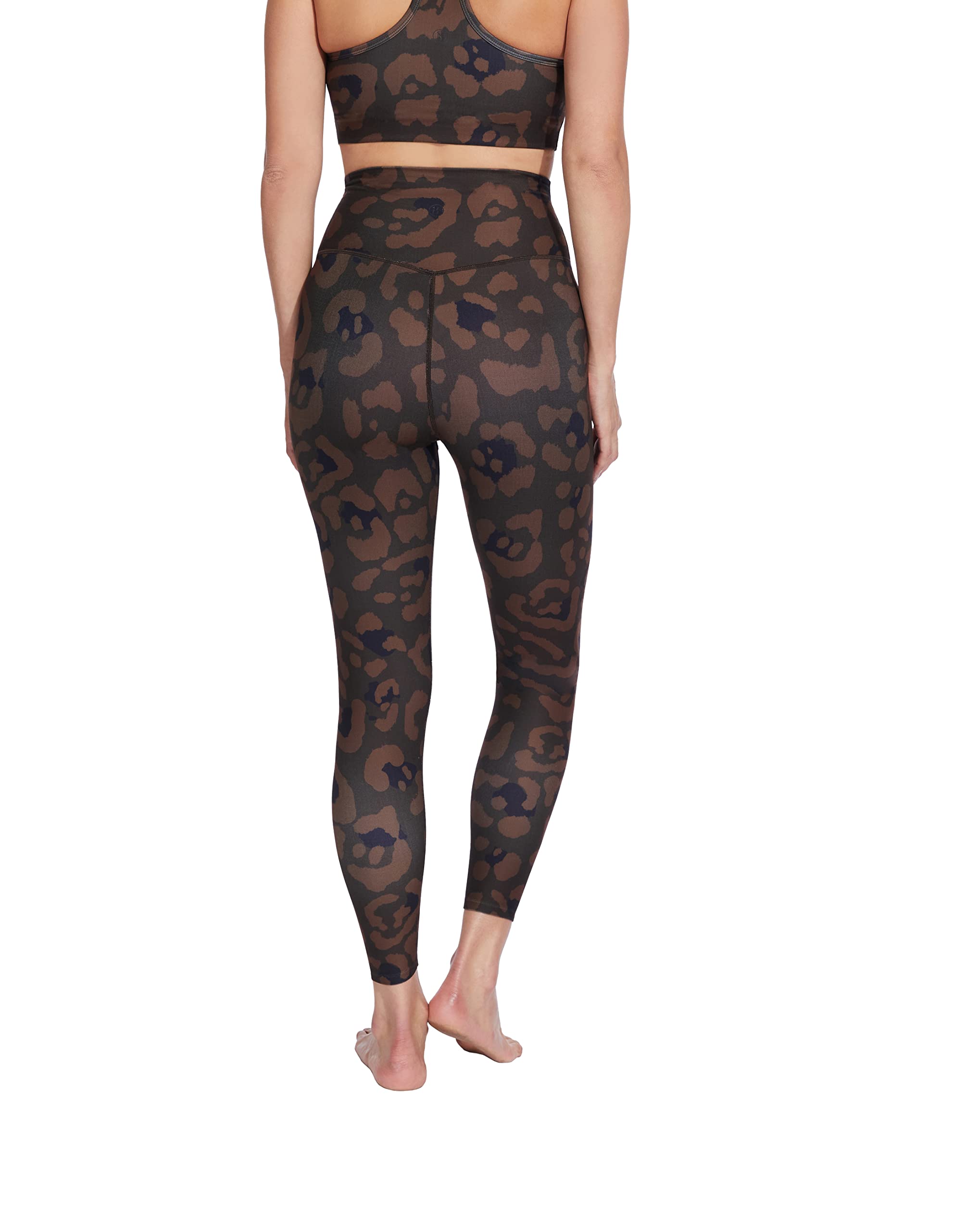 Sage Women's High Waisted Tummy Control Leggings - Yoga, Pilates, Running, Workout & Casual Wear - Demitasse Jungle Cat Print - Medium Size - Perfect for Gym, Lounge & Outdoor Activities