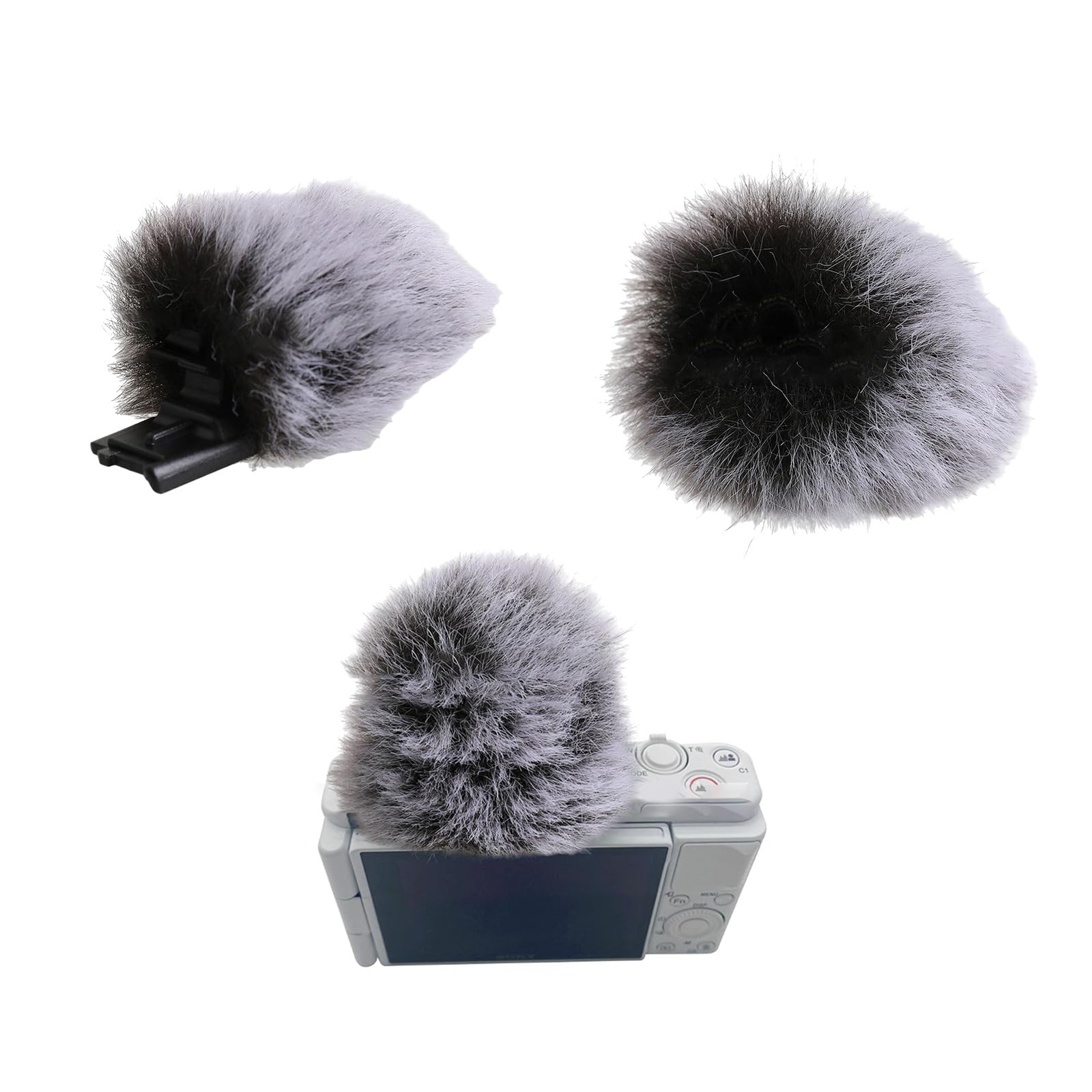 NOPOXA Soft Artificial Furry Windshield for VLOG Microphones - Windproof Cover for Crystal Clear Audio - Perfect for Outdoor Vlogging, Podcasting & Live Streaming