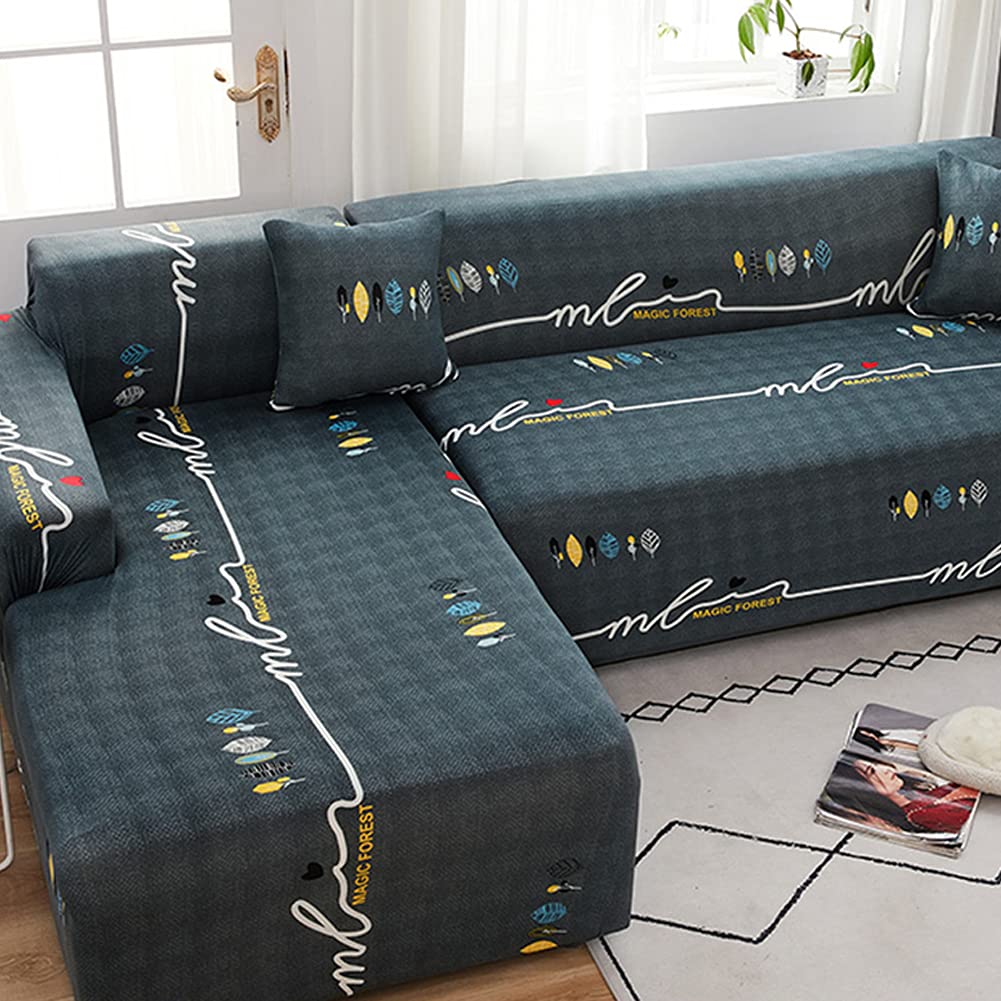 Non-Slip Sofa Cushion Covers with Elastic Bottom - 5-Piece XXL Set for Sectional Couches | Pet & Child Proof Furniture Protector | Perfect for Living Room, Family Room & Home Decor