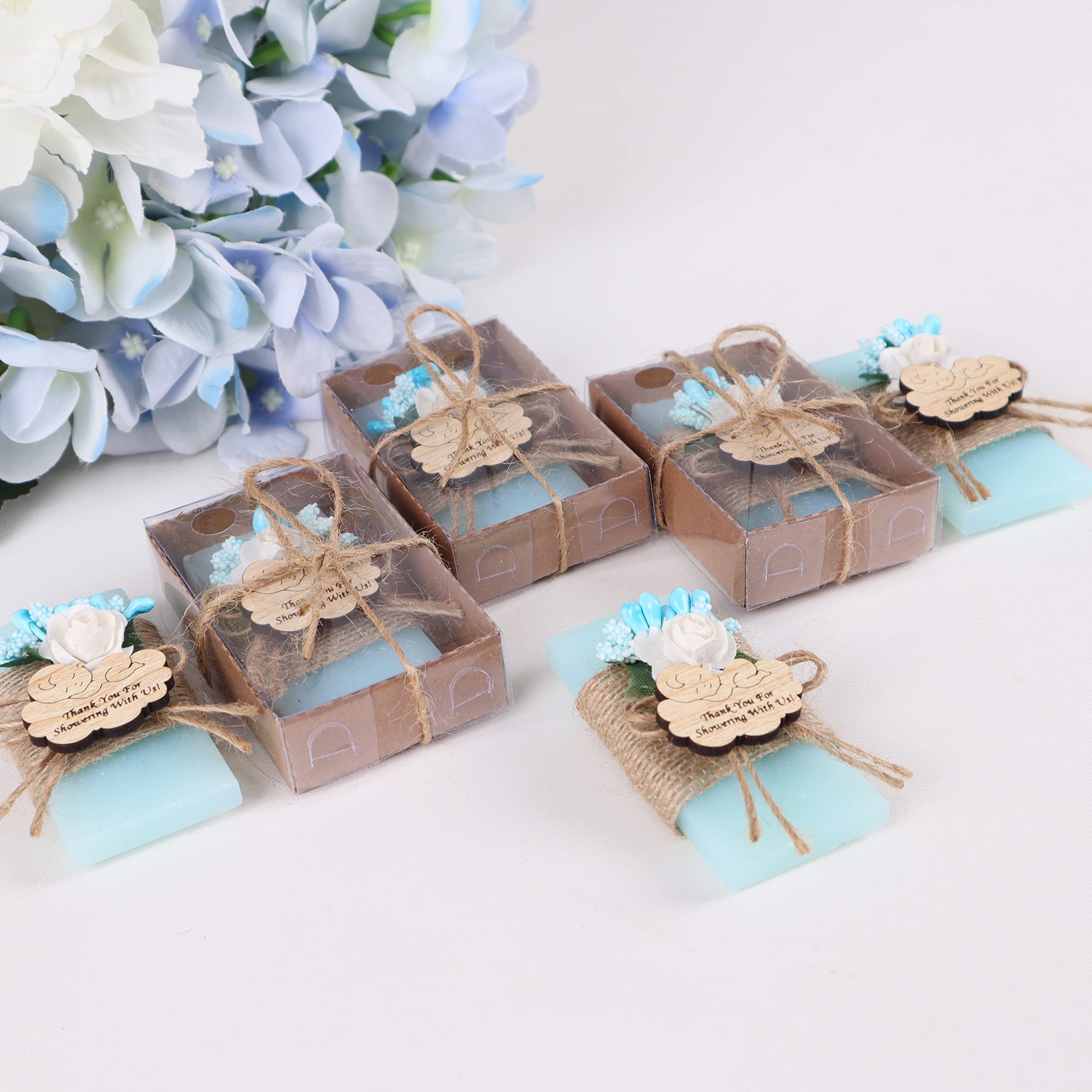 HTF Pack of 10 Handmade Ocean Scented Mini Soap - Baby Shower Decorations & Gifts for Boys (Blue) - Perfect for Baby Showers, Gender Reveals & Nursery Decor