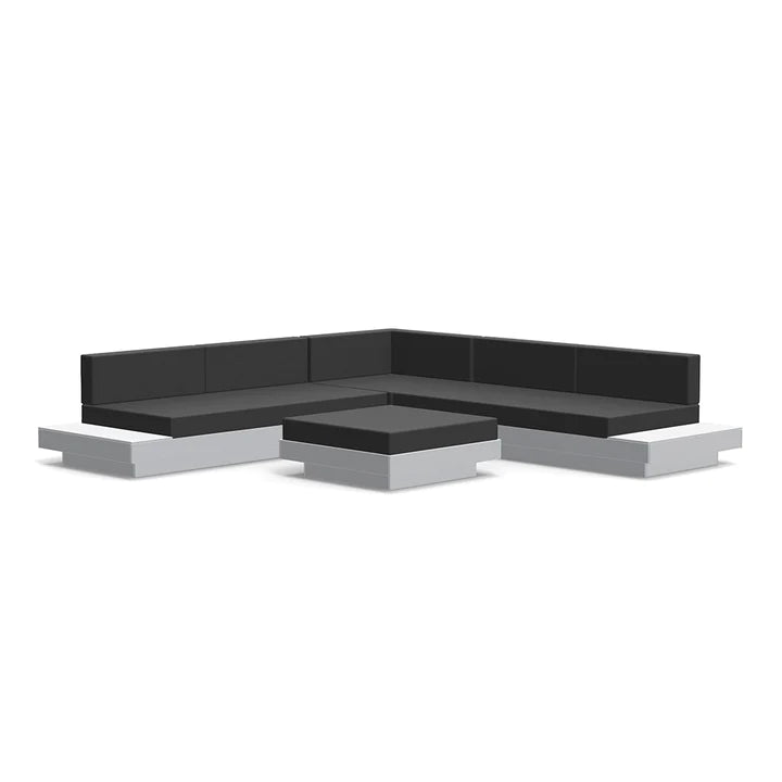 L-Shaped Sectional Sofa with Ottoman - Modern Platform One Living Room Couch for Small Spaces, Apartment, and Home Theater Seating