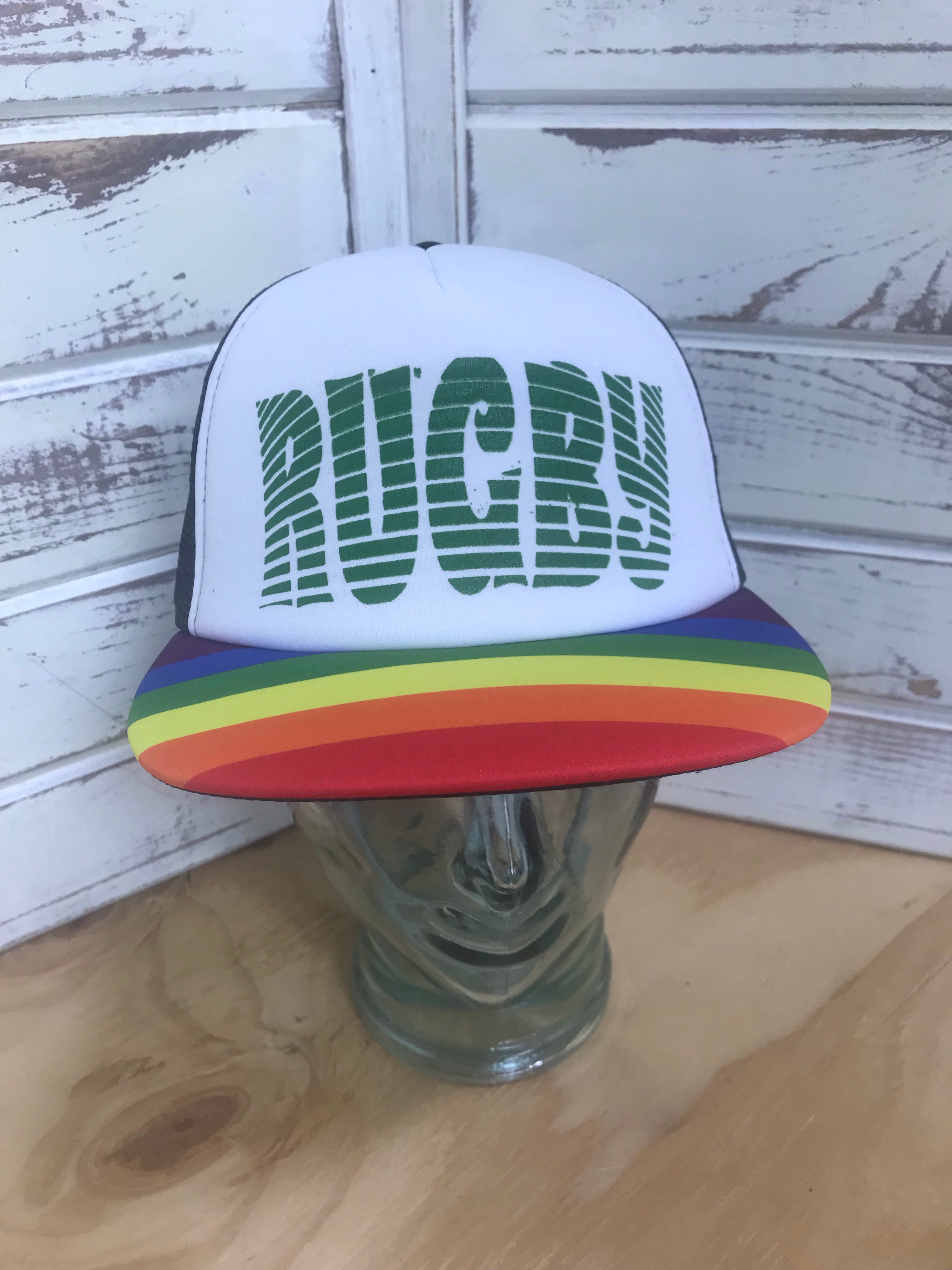 RUGBY Rainbow Bill Foam Hat - Adjustable Sports Cap for Men & Women - Perfect for Football, Baseball, and Outdoor Activities
