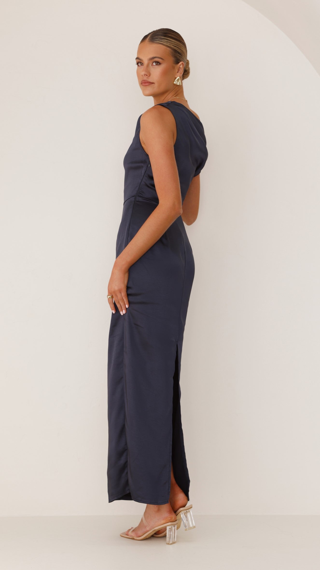 Harlowe Maxi Dress for Women - Navy Blue Long Flowy Summer Dress - Perfect for Beach, Vacation, and Casual Outings