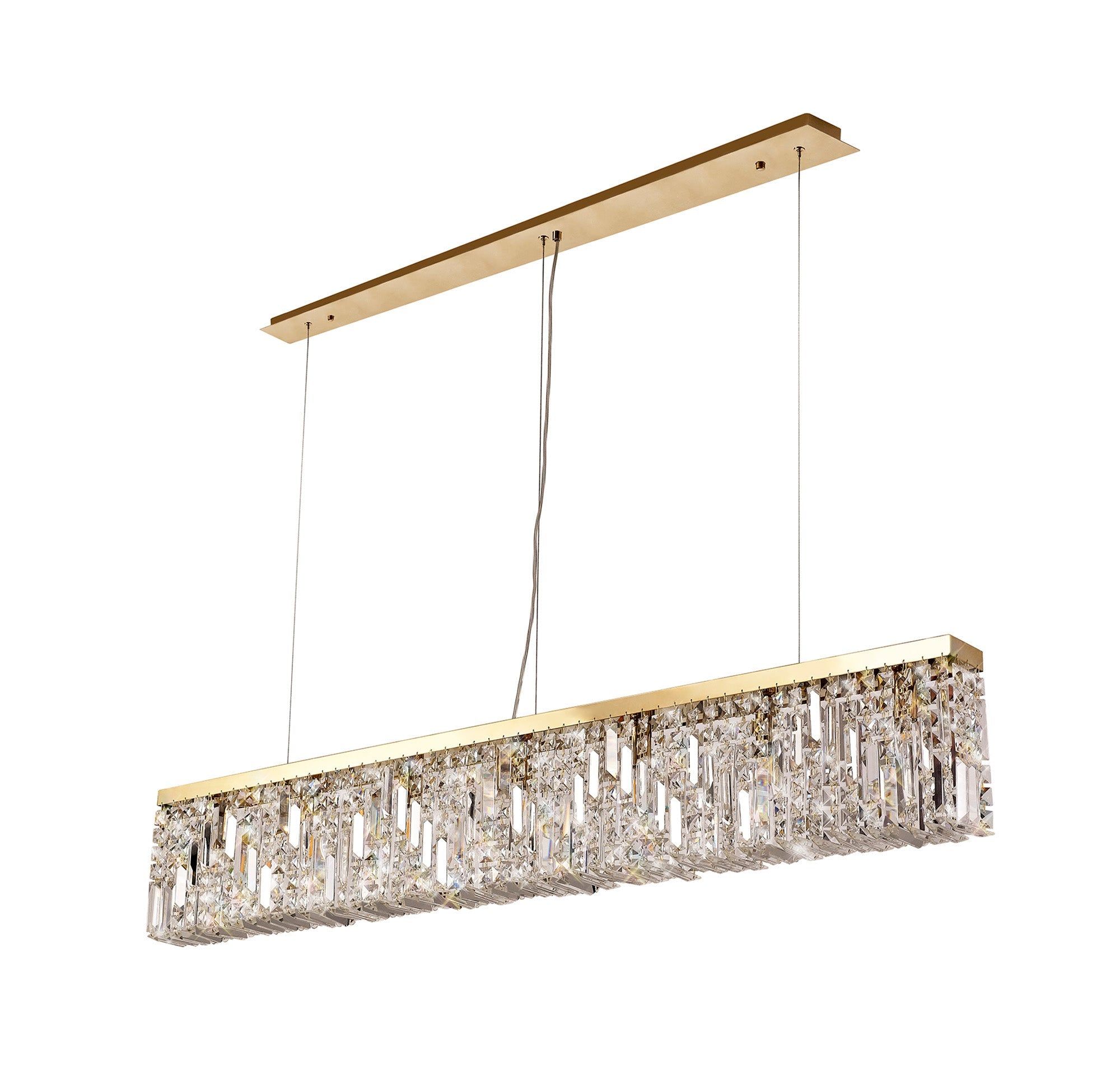 Ashby 5/7Lt Crystal Island Light Fixture in Gold/Chrome - Elegant Dining Room & Kitchen Pendant Lighting for Modern Homes