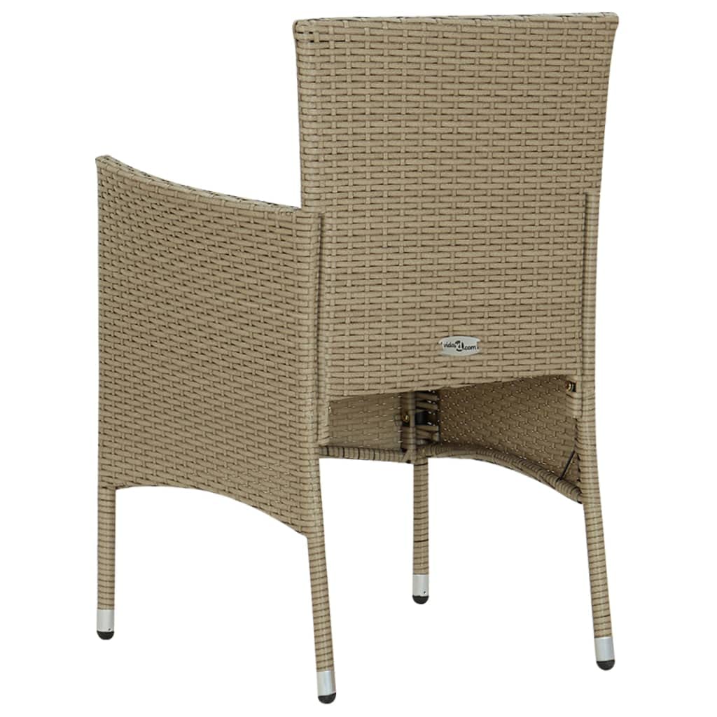 vidaXL 3-Piece Patio Dining Set - Outdoor Garden Table & Chairs for Terrace, Yard - Beige Weather-Resistant Furniture | Perfect for Backyard BBQs, Poolside Relaxation & Al Fresco Dining