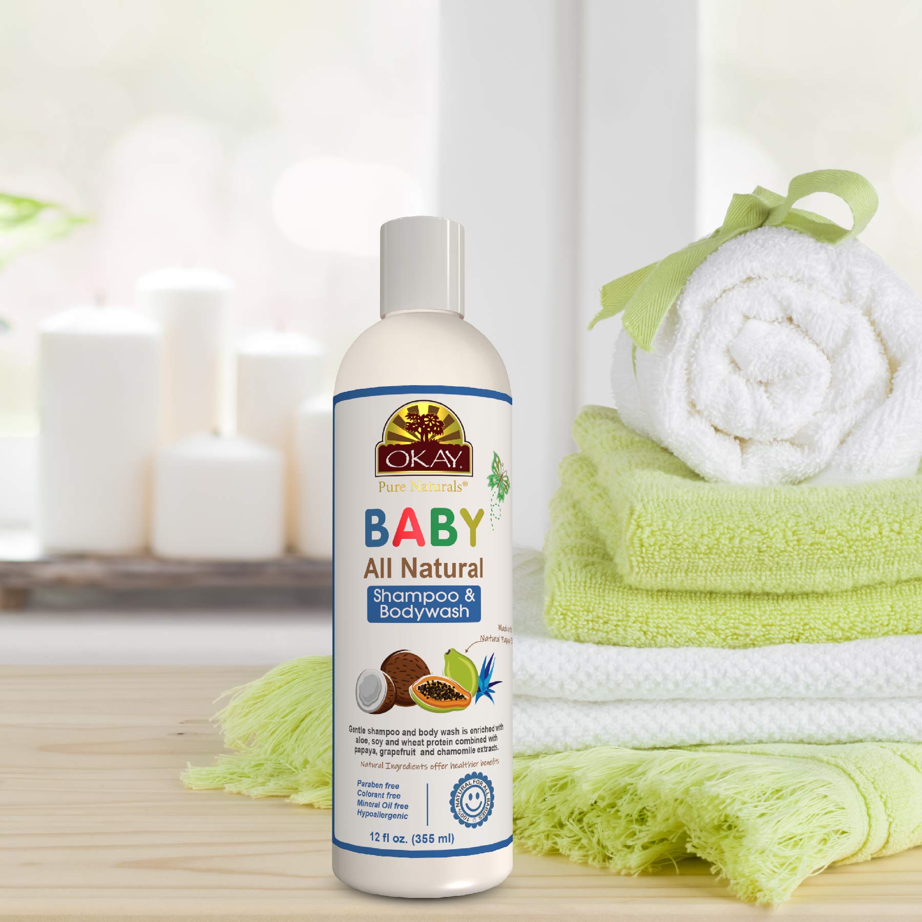 Organic Baby Shampoo & Body Wash - Sulfate, Silicone, Paraben Free - Gentle Cleansing for Sensitive Skin & Hair - 12 oz Made in USA - Perfect for Newborns, Infants & Toddlers Daily Bath Time