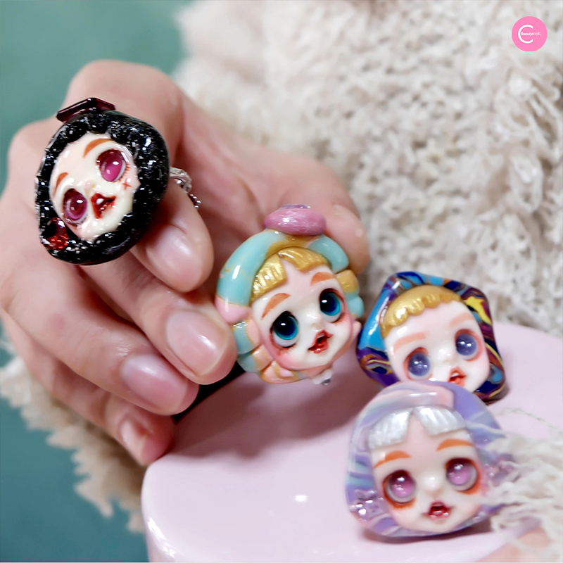 Handmade Ceramic Sterling Silver Ring - Dopamine Fantasy Design for Women | Boho Chic Jewelry, Unique Gift for Her, Perfect for Everyday Wear & Special Occasions