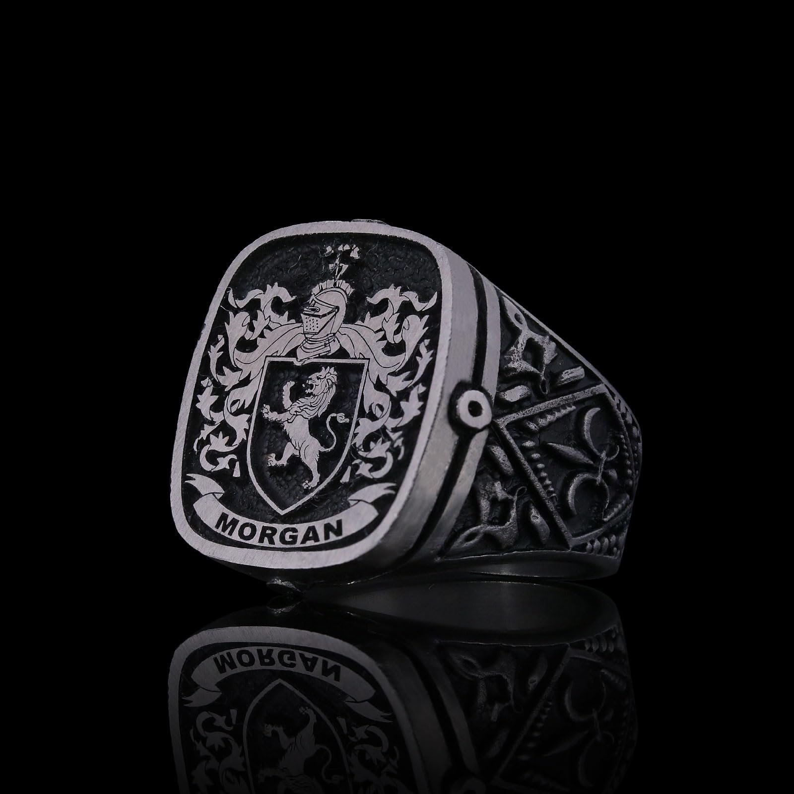 Customized Coat of Arms Family Crest Ring - Personalized Engraved Signet Ring for Men & Women - Unique Celtic Heritage Jewelry Gift for Weddings, Anniversaries & Family Heirlooms