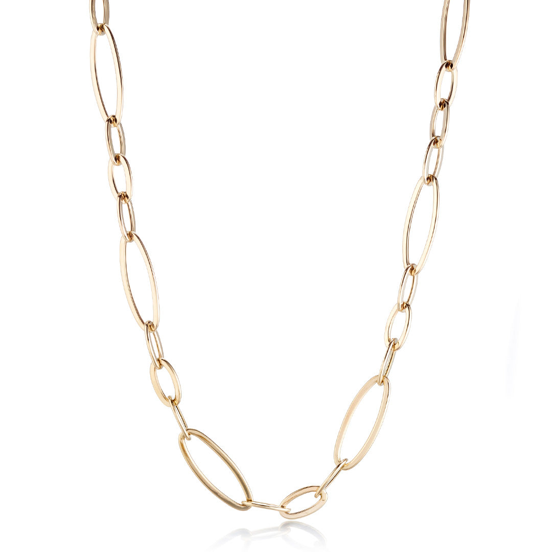 Elegant Elongated Link Necklace for Women - Gold & Silver Chain Necklace | Perfect for Everyday Wear, Date Night & Special Occasions