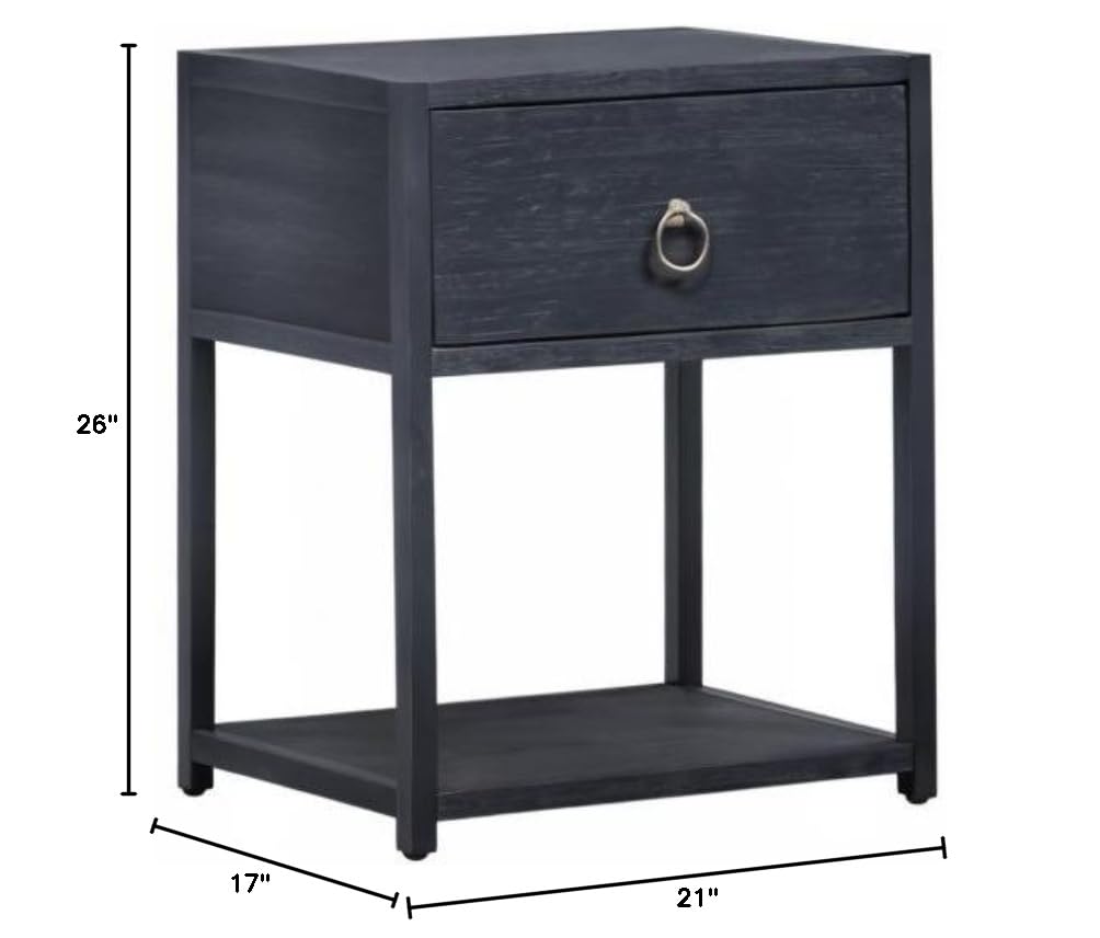 Liberty Furniture Industries Midnight 1 Shelf Accent Table - Modern Side Table for Living Room, Bedroom & Office - Compact End Table with Storage Shelf for Small Spaces