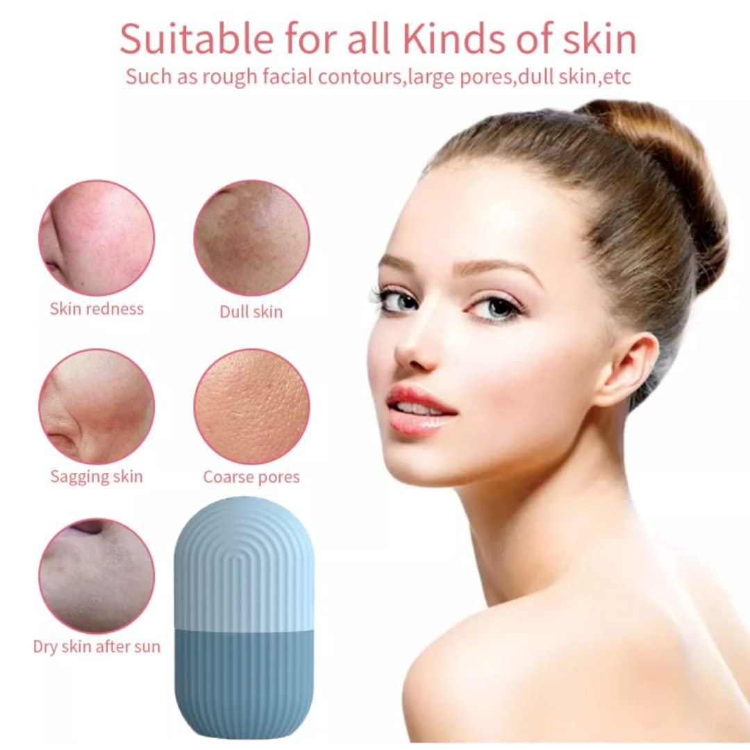 Jasmine & Glory Silicone Facial Massager for Glowing Skin - Face, Eyes, Neck & Body Massage Tool to Reduce Puffiness & Tighten Skin (Color May Vary) | Perfect for Home Spa, Skincare Routine & Relaxation Therapy