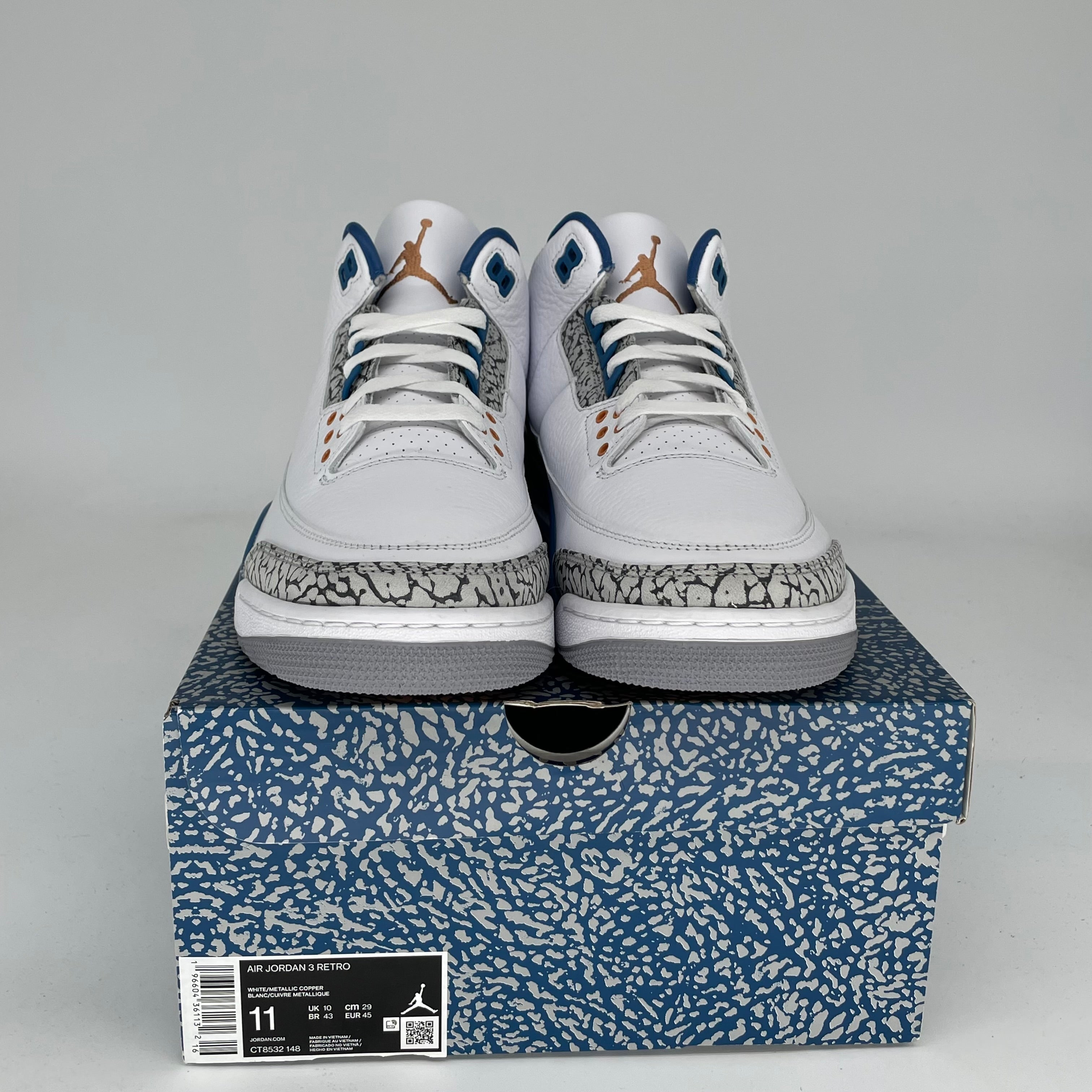 AIR JORDAN 3 WIZARDS Basketball Shoes Men's Size 11 - Retro Style Sneakers CT8532-148 for Streetwear & Casual Outfits
