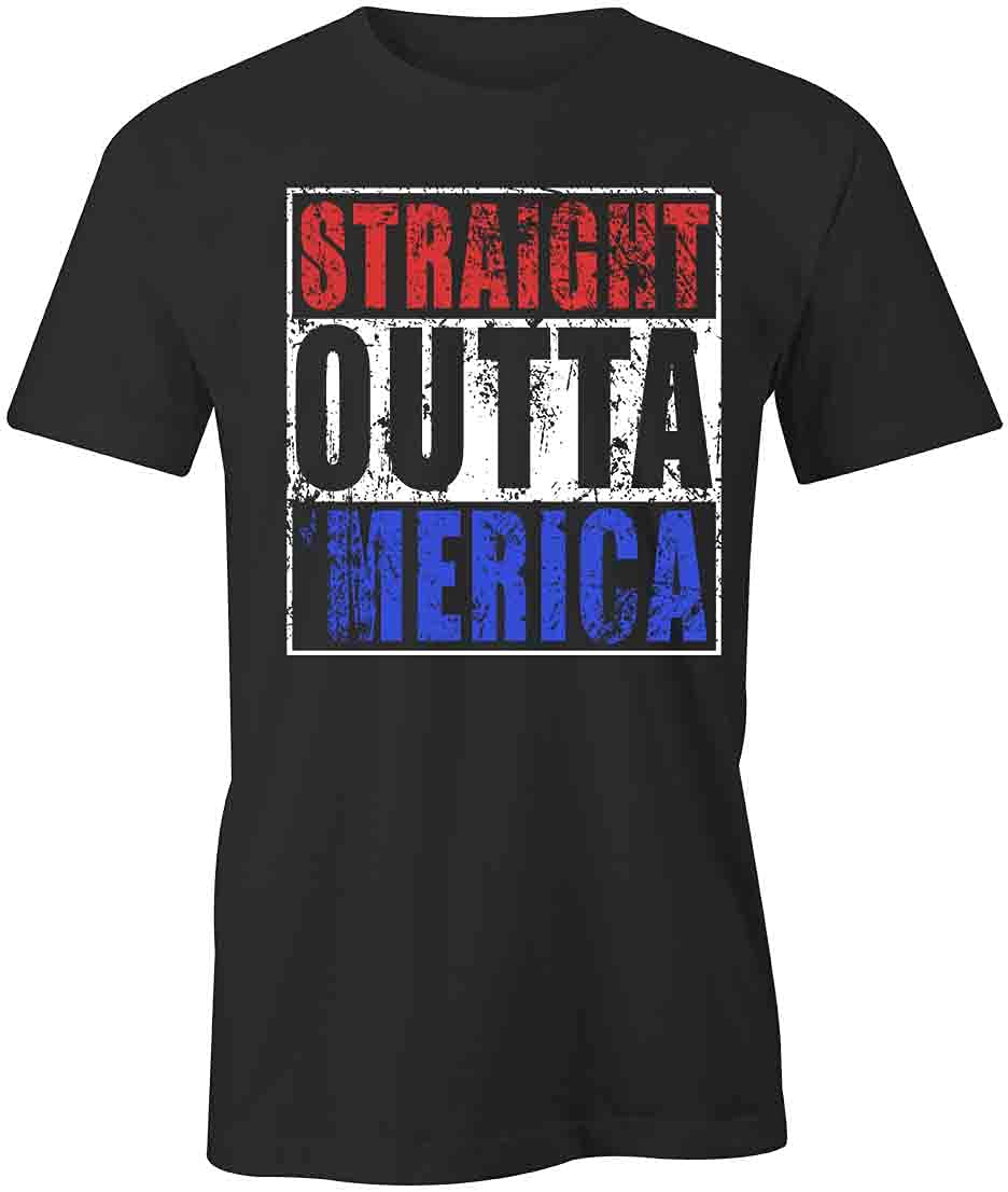 Straight Outta 'Merica Graphic T-Shirt | Printed Cotton Tee for Men & Women | Casual Wear, Street Style, Patriotic Outfits