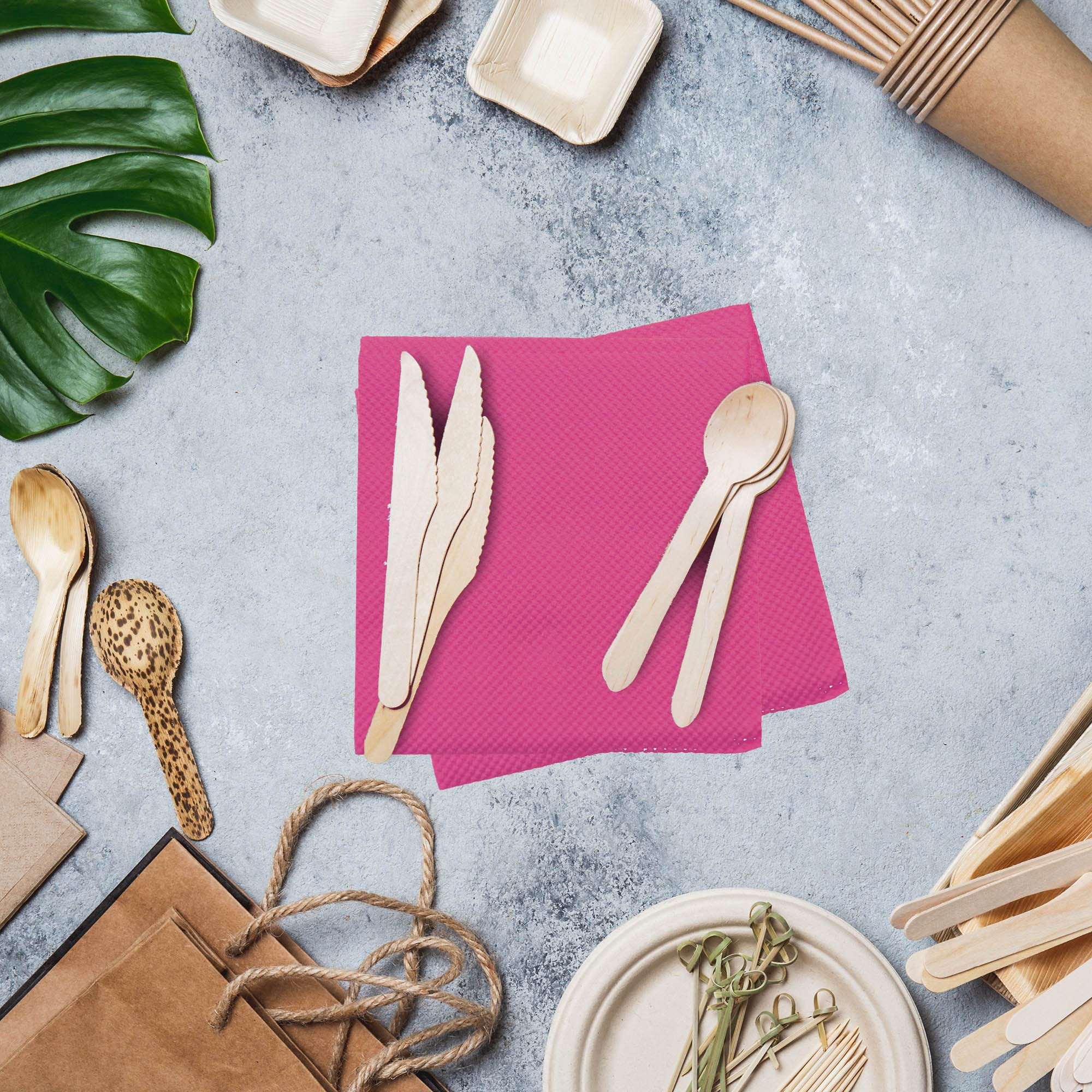 Renova 1-Ply Disposable Paper Napkins - Folded Dinner Napkins, Pink (5 Packs of 70 Count) | Elegant Table Setting for Parties, Weddings & Everyday Dining