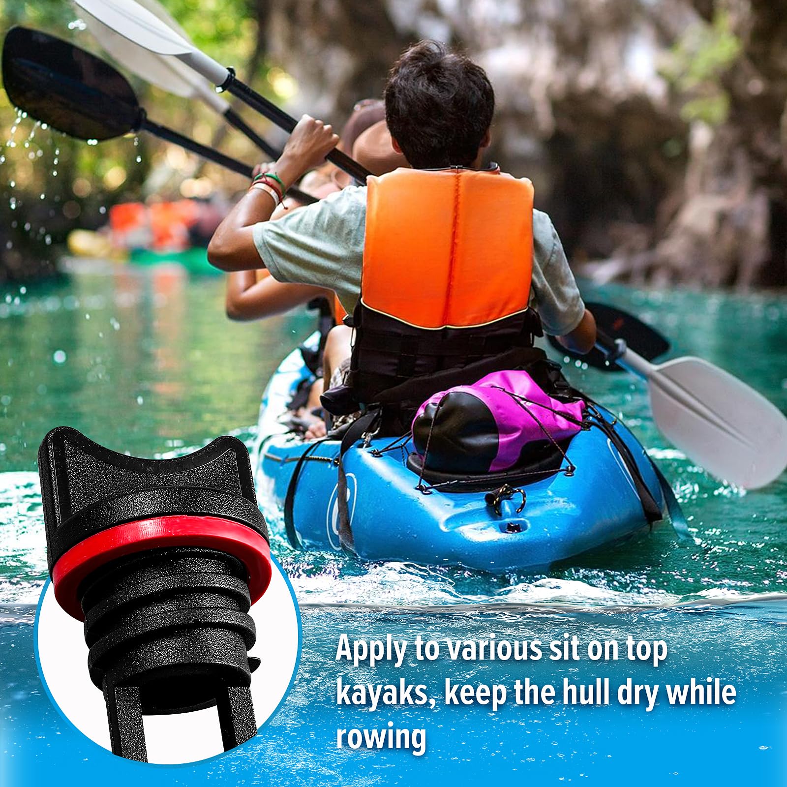 Ouligay 4pcs Kayak Drain Plug Kit - Scupper Plugs for Kayak, Canoe & Boat - Durable Lifetime Kayak Accessories for Fishing, Paddling & Water Sports