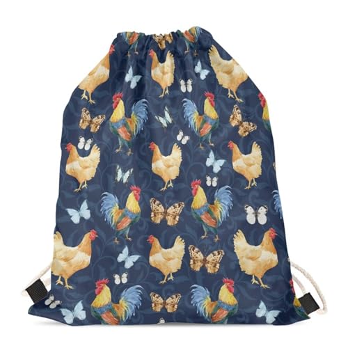 Rustic Retro Rooster Butterfly