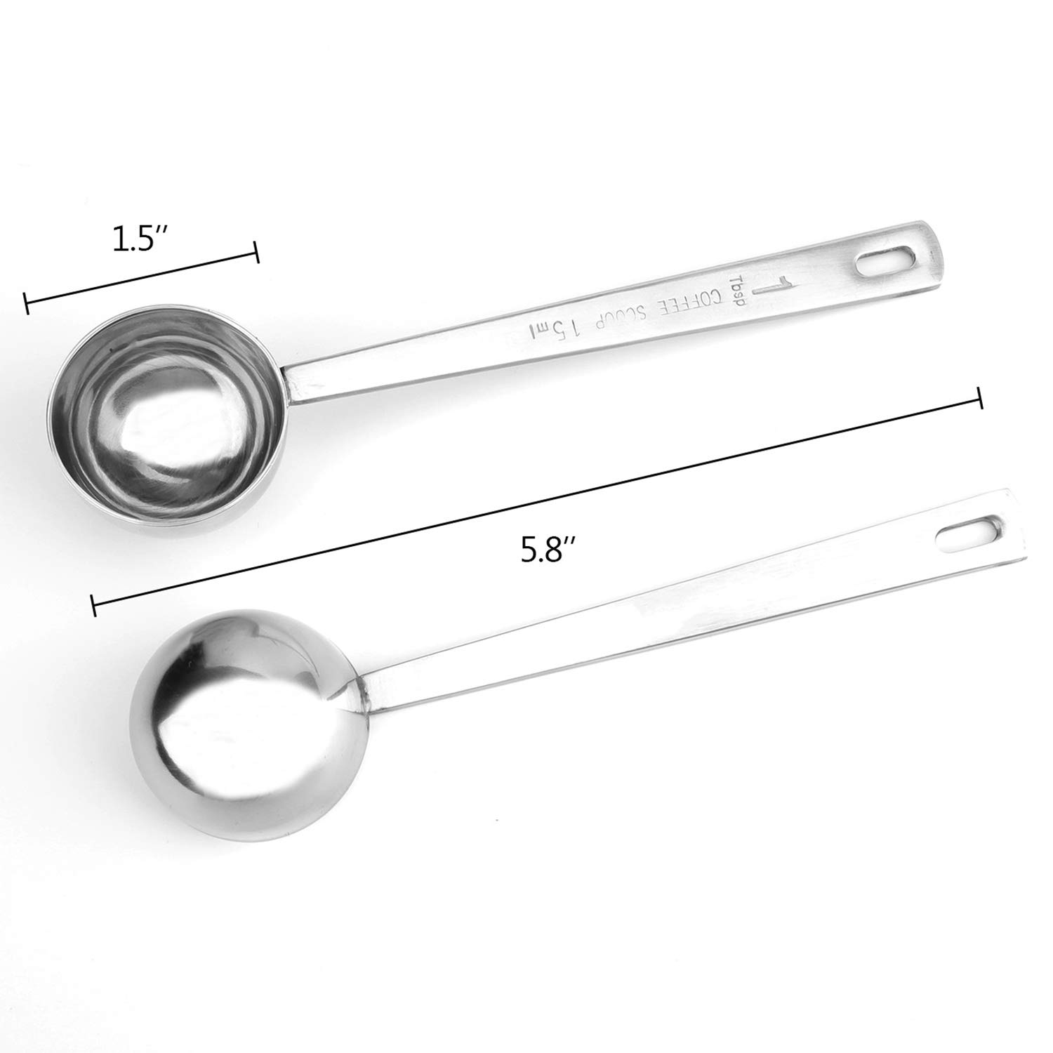 Hedume 9 Pack 304 Stainless Steel Coffee Scoop - 1 Tablespoon Measuring Spoon with Long Handle for Coffee, Milk Powder, Fruit Powder - Perfect for Kitchen, Coffee Shop & Baking