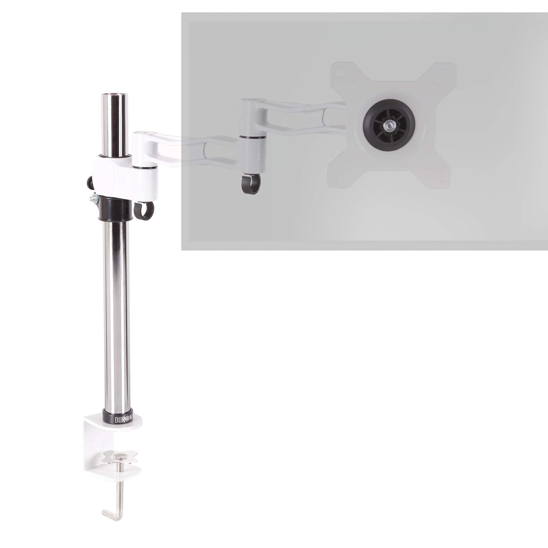 Duronic DM351X3 Single Monitor Stand - Adjustable Height Monitor Arm Riser Mount for 13-27 inch Computer Screens | VESA 75/100 Compatible | Perfect for PC Gaming, Home Office & Work Desk Setup