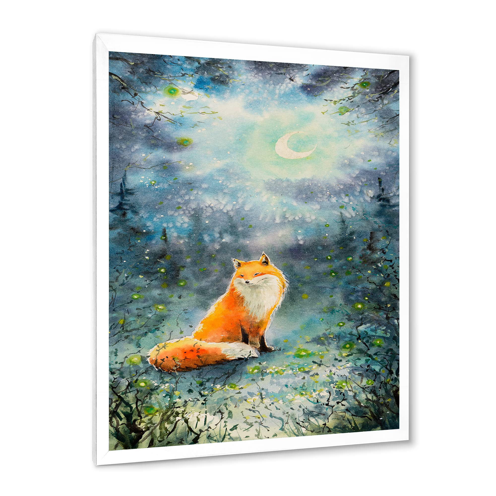Fox Over a Night Sky Framed Wall Art for Kids - Whimsical Nursery Decor, Children's Room Art, Playroom Wall Decor - Perfect for Bedrooms, Playrooms & Classrooms