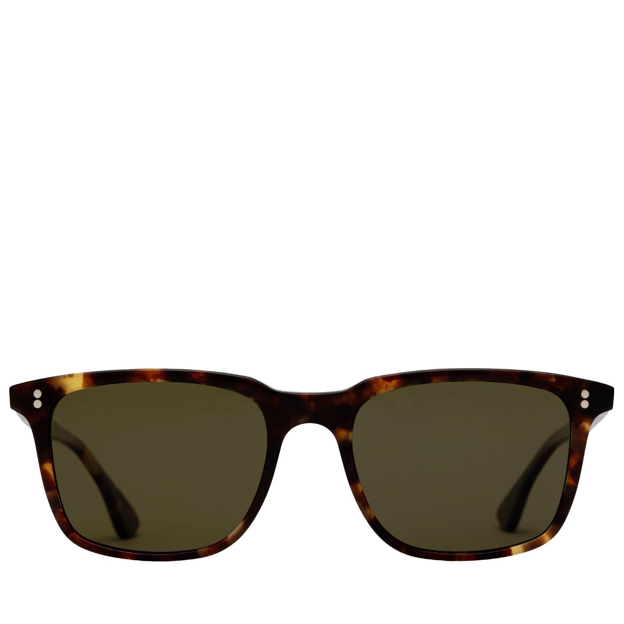 Krewe Matthew Polarized Sunglasses for Men & Women - Rye/Grass Green Lens - UV Protection, Fashionable & Comfortable for Driving, Beach, and Outdoor Activities