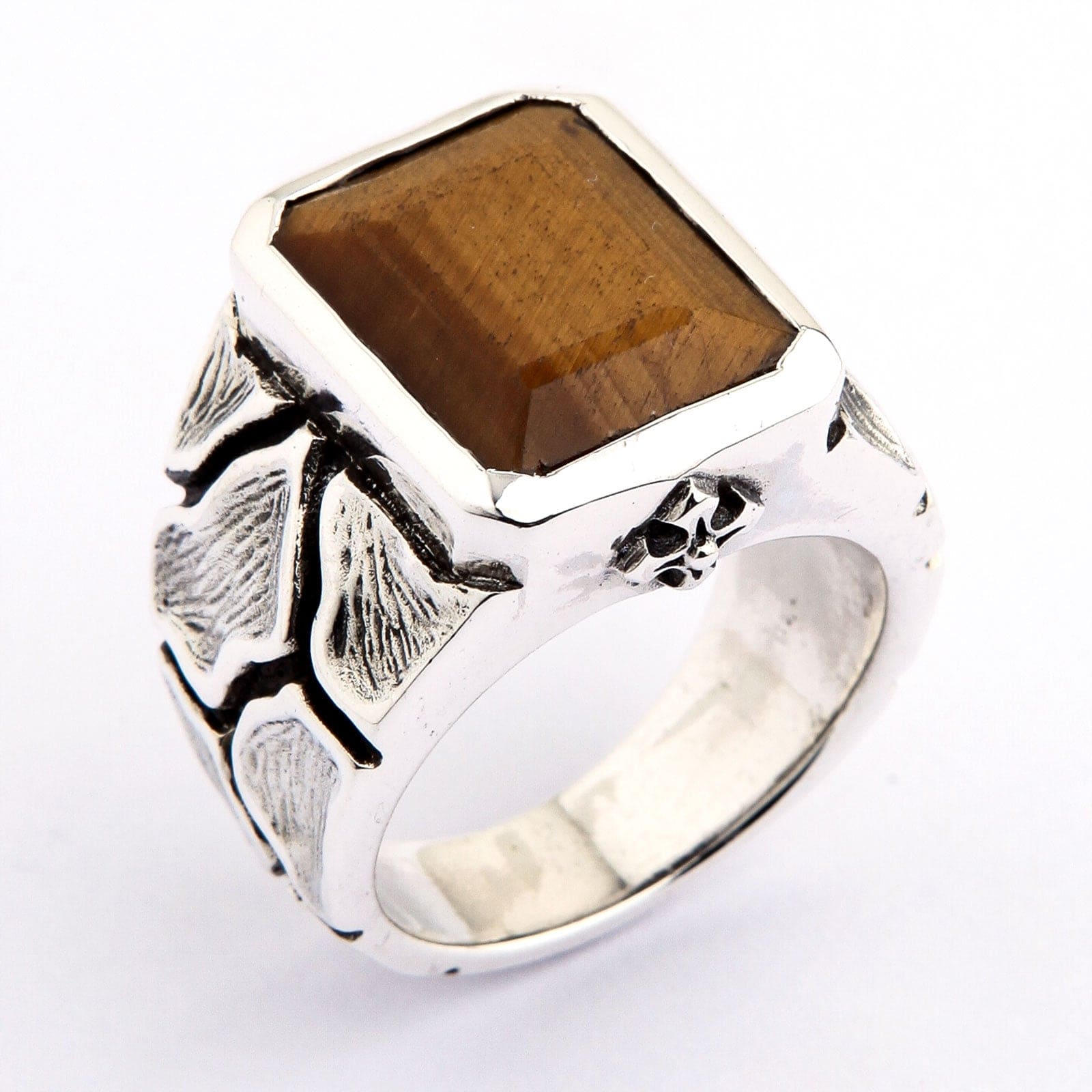 Tigers Eye Sterling Silver Men's Ring - Handmade Natural Gemstone Jewelry for Gifts & Everyday Wear