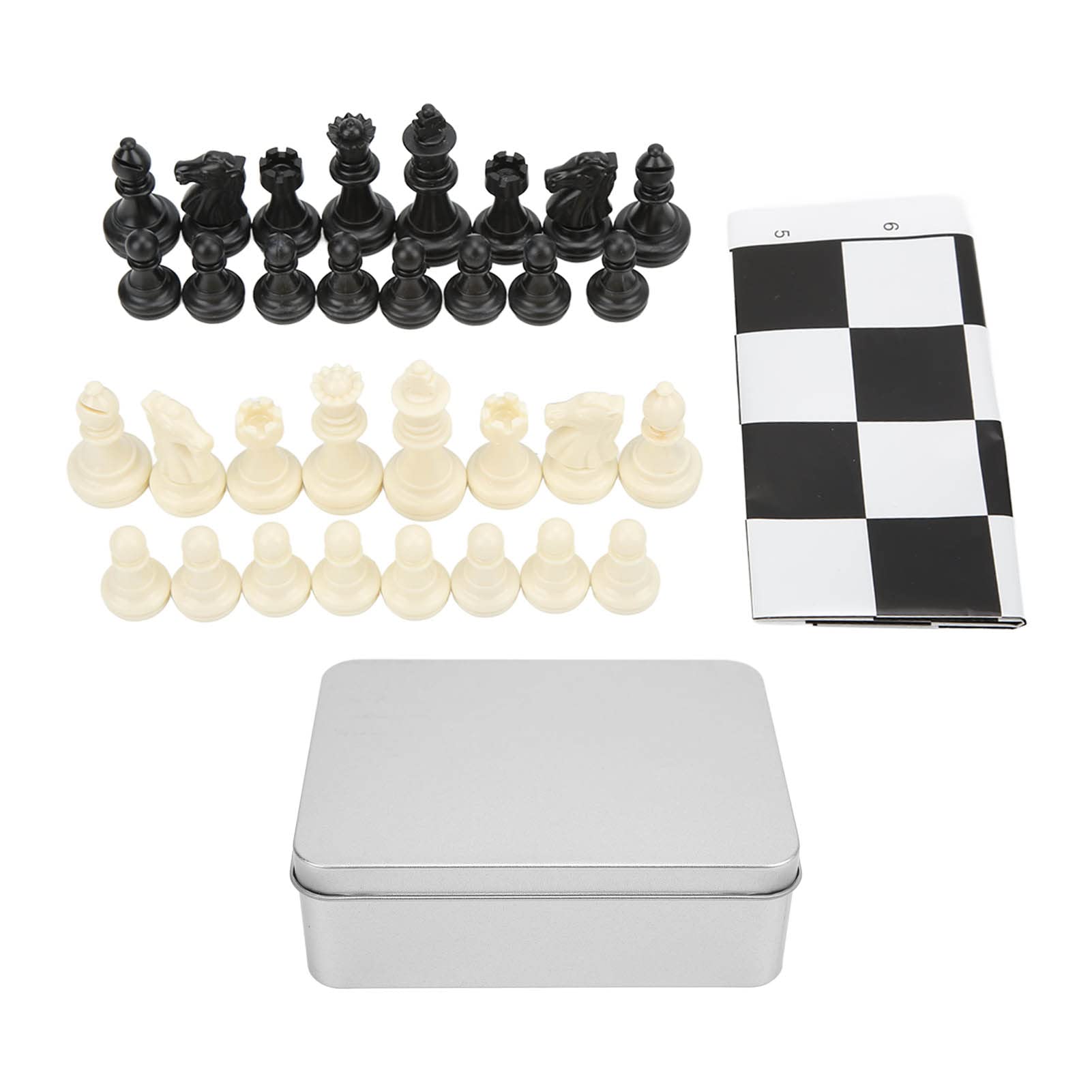 32-Piece Medieval Chess Set - Plastic International Standard Chess Game with Board - Perfect for Home, Office, and Gifts