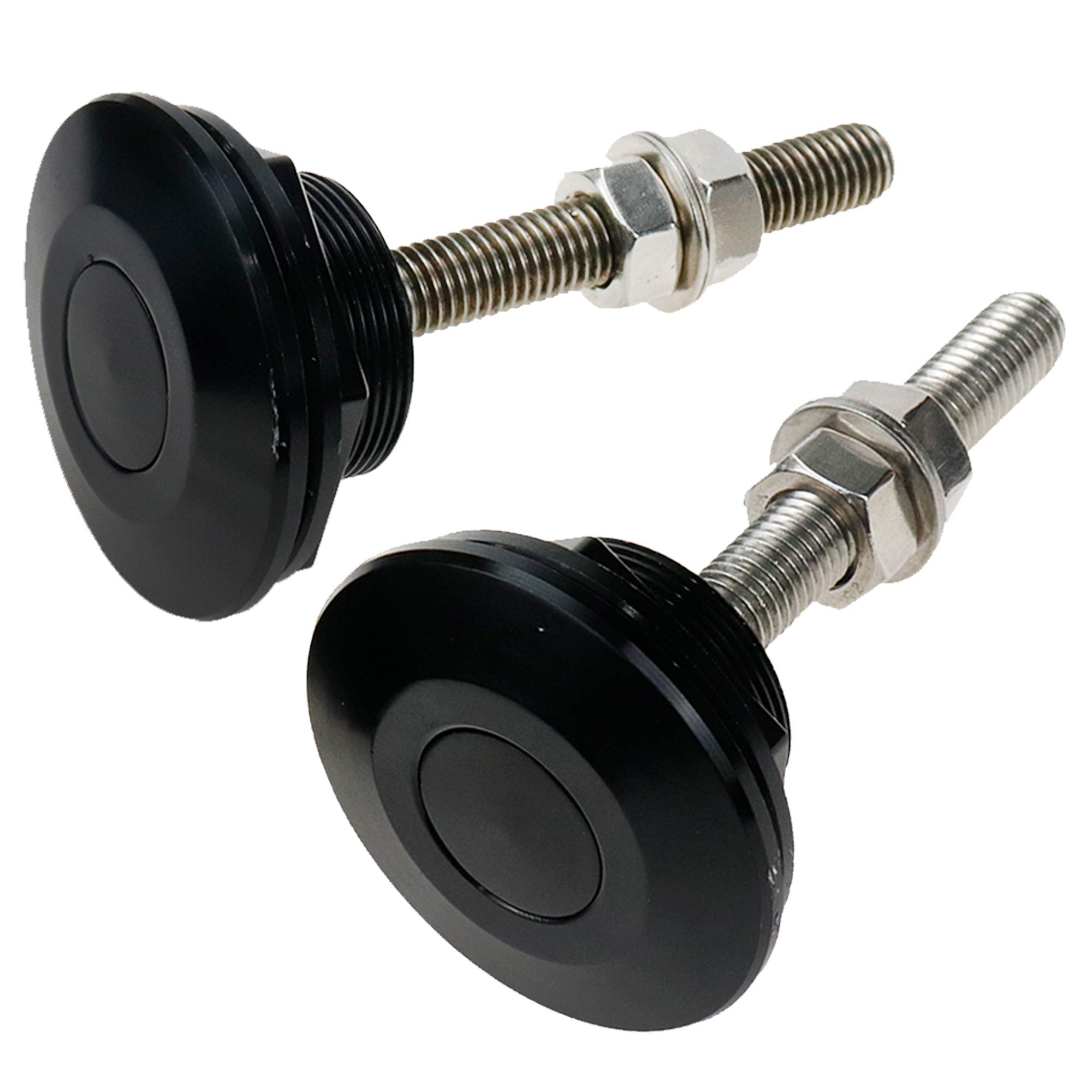 2 Pcs 2.45-Inch Quick Release Push Button Hood Pins - Racing Car Engine Bumper Hood Lock Latch Kit for Fast Access & Security | Perfect for Track Days, Off-Roading & Vehicle Maintenance