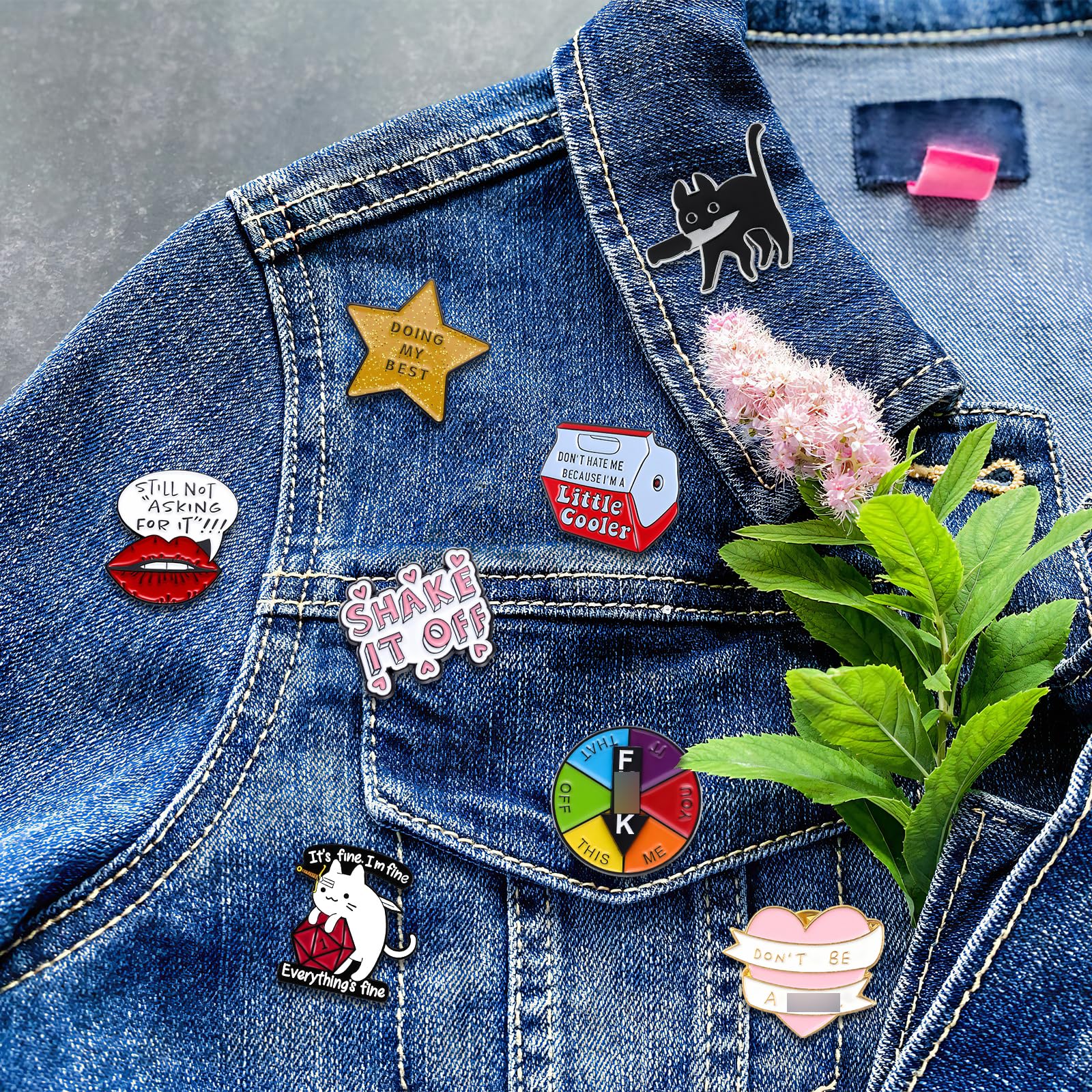 Pibupibu 12 Pack Fun Enamel Pins Set - Cute Cartoon Brooches for Backpacks, Jackets, Hats & Bags | Novelty Mood Pins, Art Accessories & Cool Gifts for Teens, Students & Collectors | Perfect for School, Work, Parties & Everyday Fashion