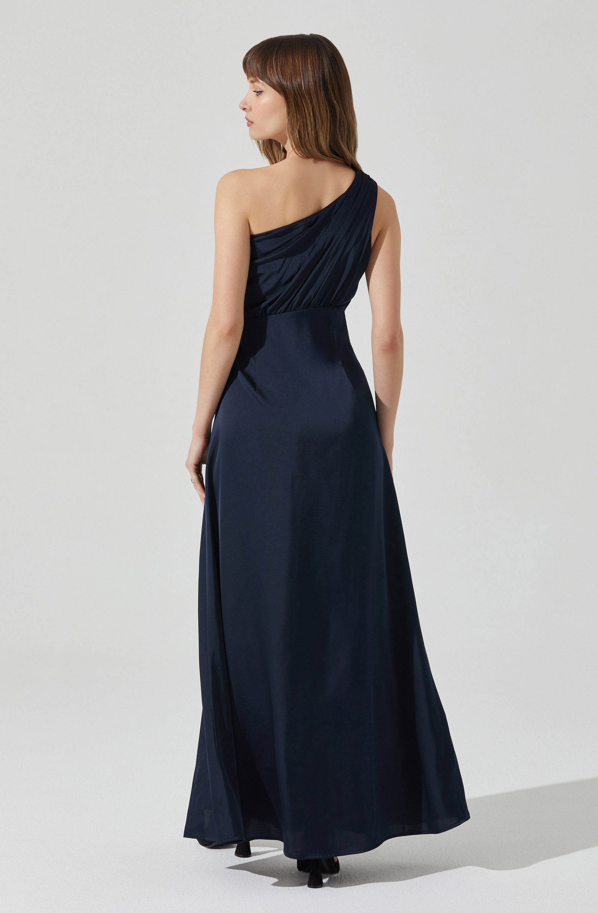 Elegant Atoila One Shoulder Satin Maxi Dress for Women - Formal Evening Gown, Prom, Wedding Guest & Special Occasions