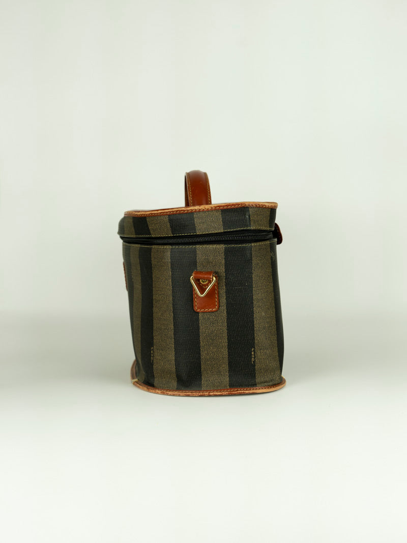 Fendi Striped Fabric Beauty Case - Travel Makeup Bag for Women, Perfect for Cosmetics Storage & On-the-Go Organization
