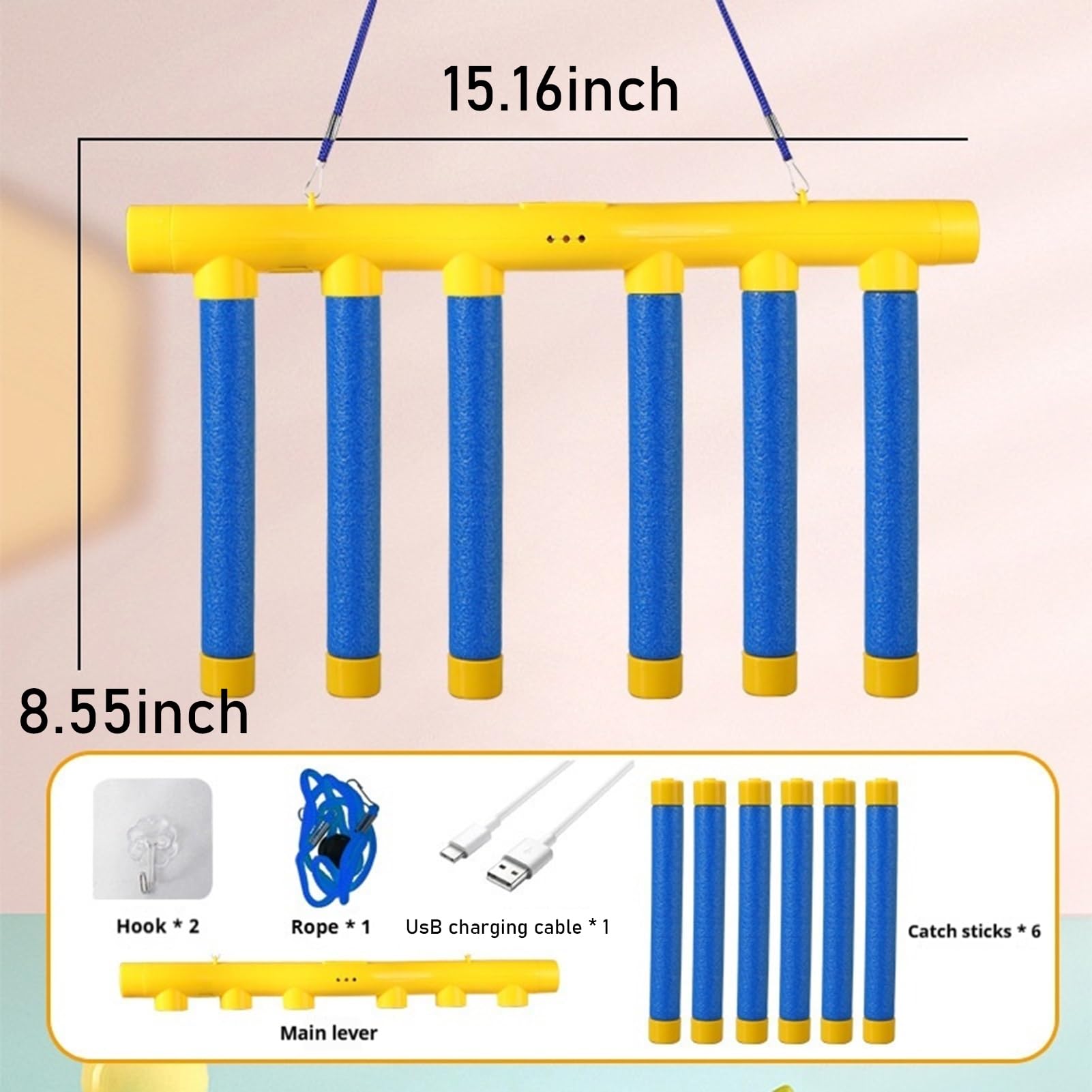 Hand Speed Challenge Game - Reaction Training & Reflex Toy for Kids & Adults - Adjustable Drop Stick Poles for Hand-Eye Coordination - Fun Family Party Game (Blue) - Perfect for Indoor Play, Team Building & Brain Training