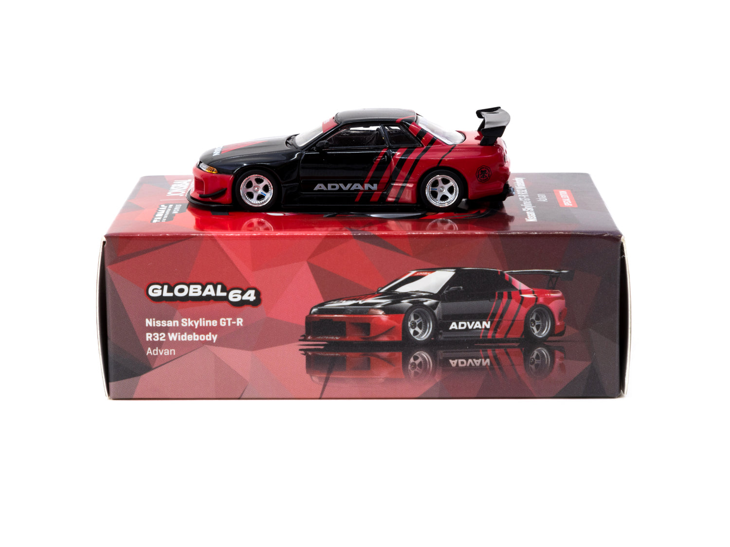 Tarmac Works 1/64 Nissan Skyline GT-R R32 Widebody Advan JCCS Special Edition Diecast Model Car - Perfect for Collectors, Display & Racing Enthusiasts