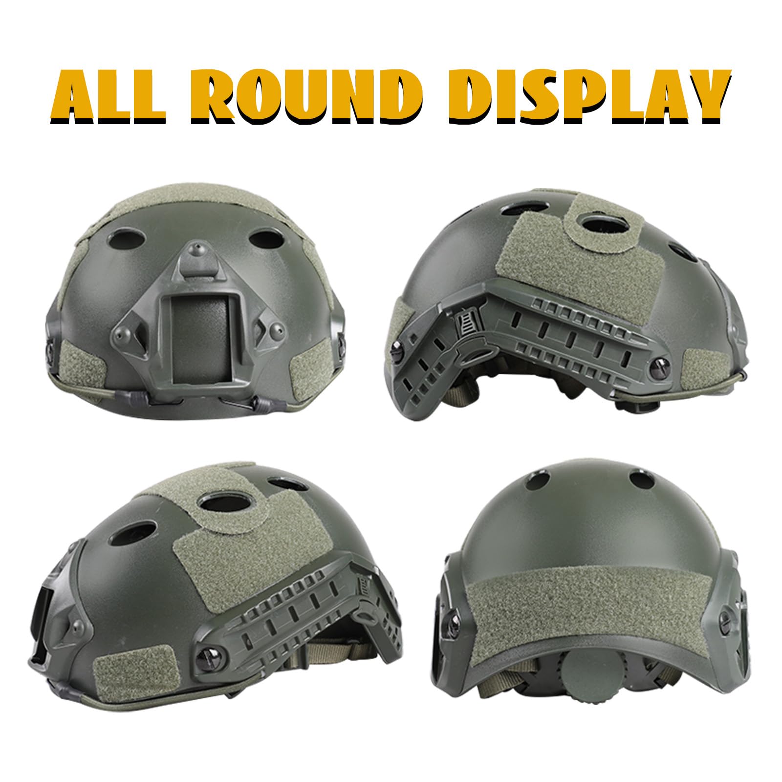Adjustable Tactical Helmet with Helmet Cover - PJ Style Military Helmet for Airsoft, Hunting & Shooting | Lightweight Protective Gear with NVG Mount for Outdoor Activities & Cosplay
