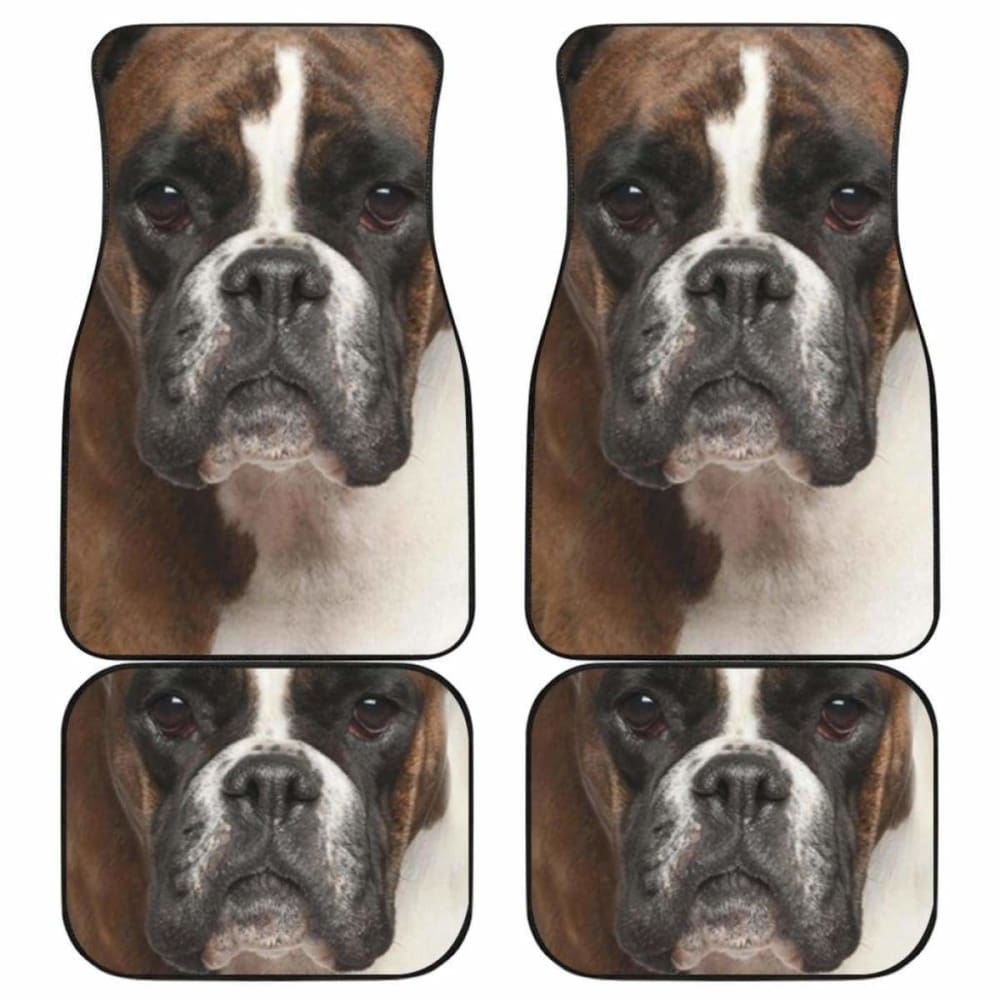 Funny Boxer Dog Face Car Floor Mats - Non-Slip Custom Fit for SUVs, Trucks & Sedans - Perfect for Pet Lovers & Car Enthusiasts
